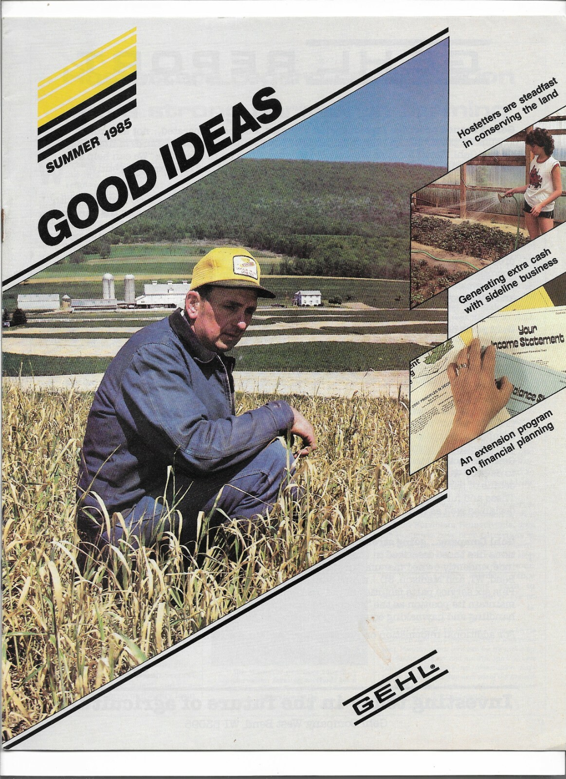 Original OEM Gehl Good Ideas Summer 1985 Magazine Sales Brochure Book Pamphlet