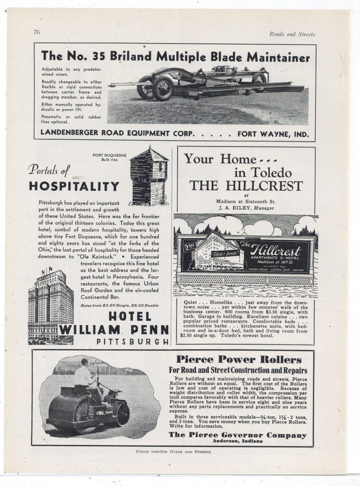 1935 Landenberger Road Equipment of Fort Wayne, Indiana Ad: No. 35 Briland