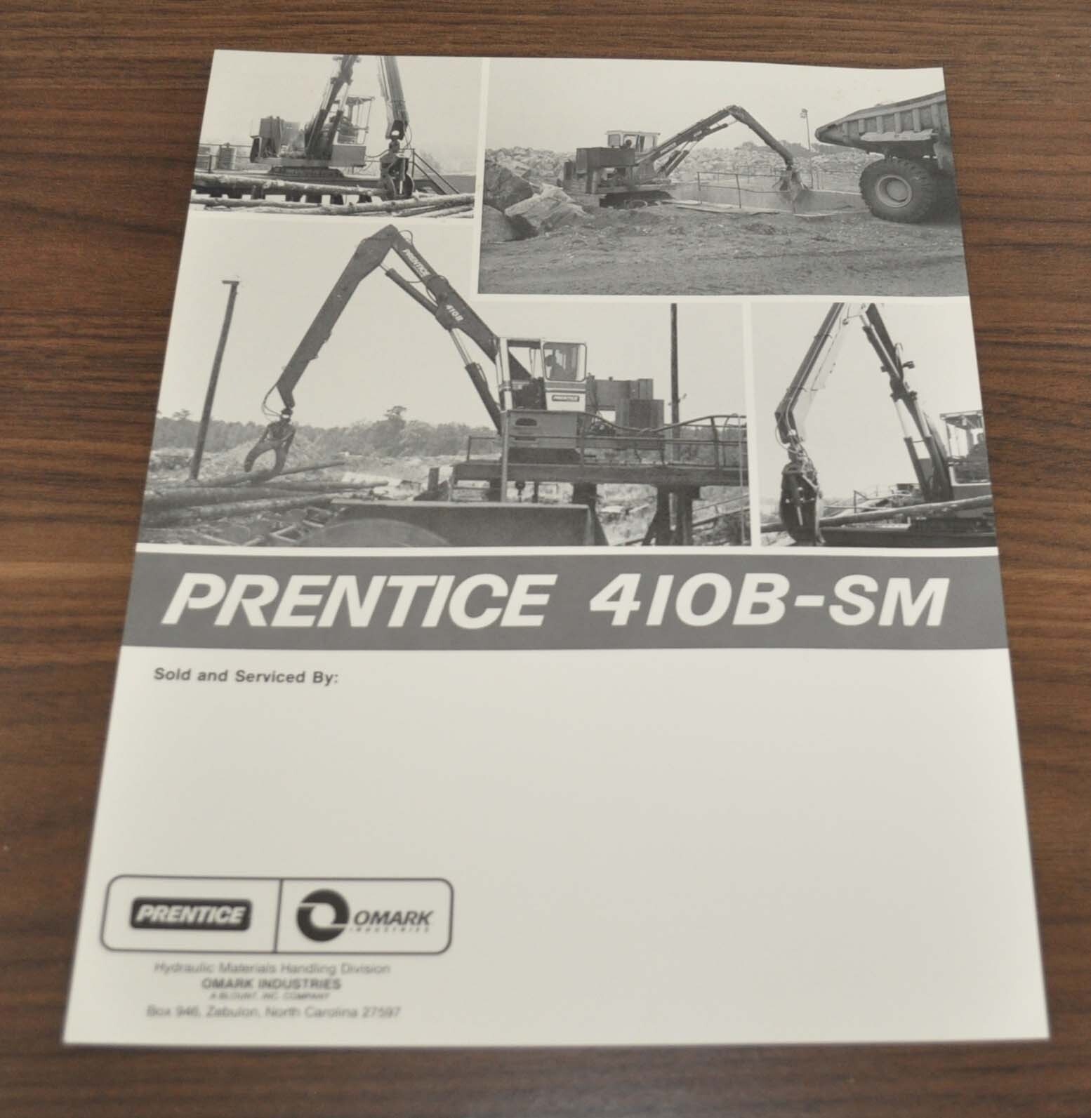 Prentice 410B-SM Logging Truck Hydraulics Crane Specifications Brochure Prospekt
