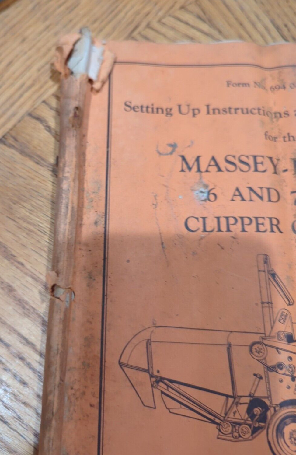 Massey Harris 1950&rsquo;s Combine Sales Booklet Full Color Lot Of 2 Combine Pts &Man
