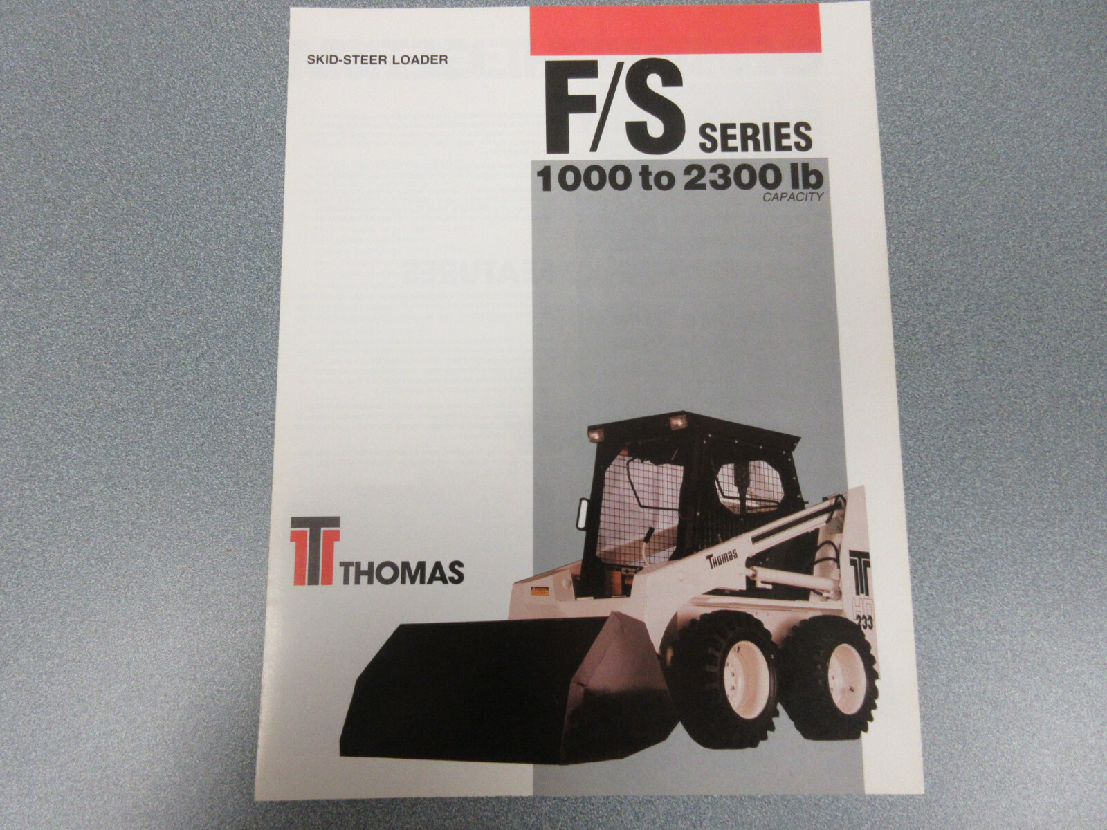 Thomas F/S Series Skid Steer Loader Brochure 4 pages T103 Thru T233 Models
