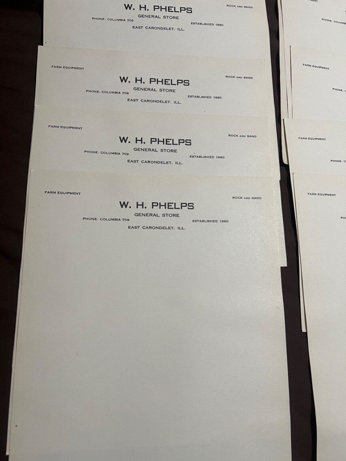 Letterhead 10 Sheets Of FARM EQUIPMENT 1950s Vintage Stationery Unused Lot