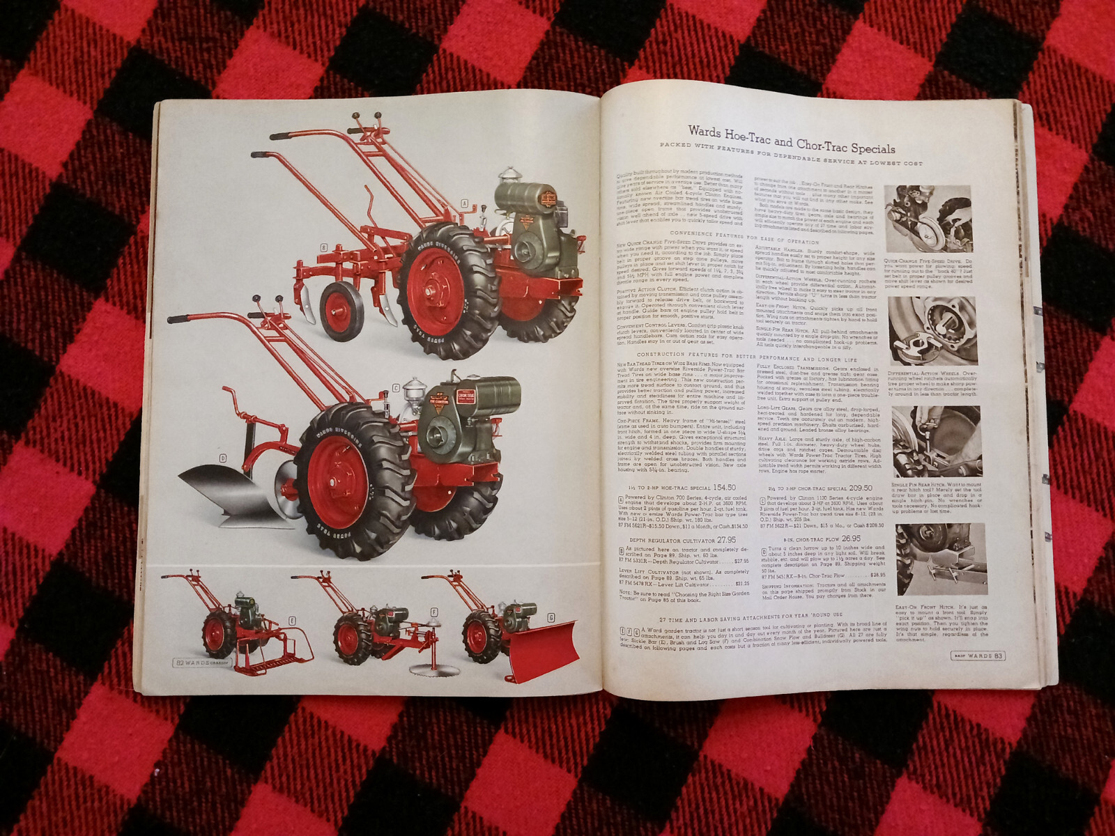 1951 Montgomery Ward Farm Catalog Wards Hoe Plow Trac Garden Tractor