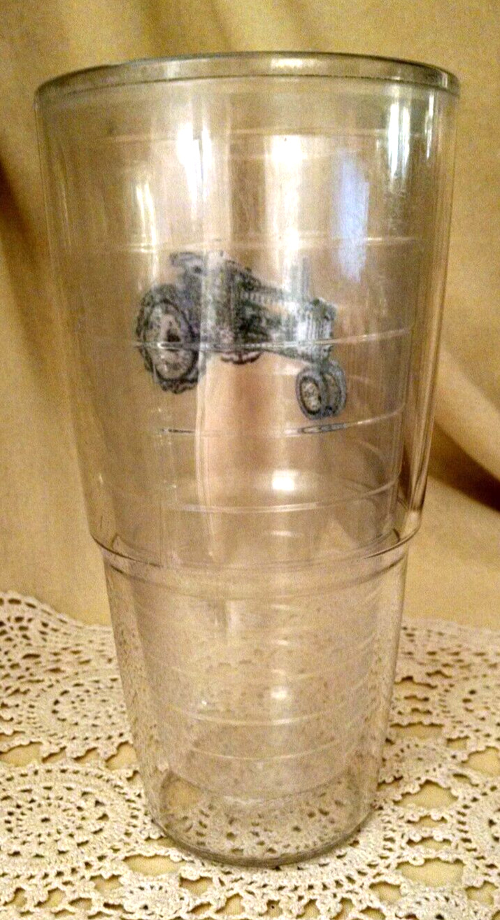 TRACTOR TUMBER TERVIS LARGE GREEN YELLOW USED PLASTIC DRINK OSPREY FL USA.