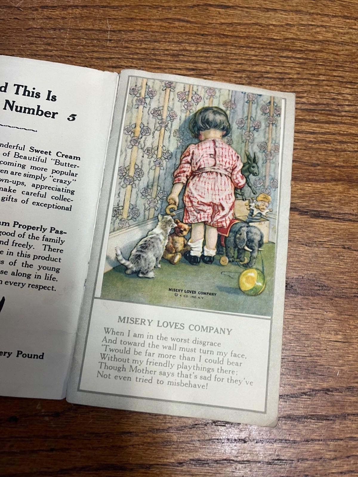 RARE Vintage 1920s Gridley Butter Butterkid Album Advertising Card Milwaukee WI