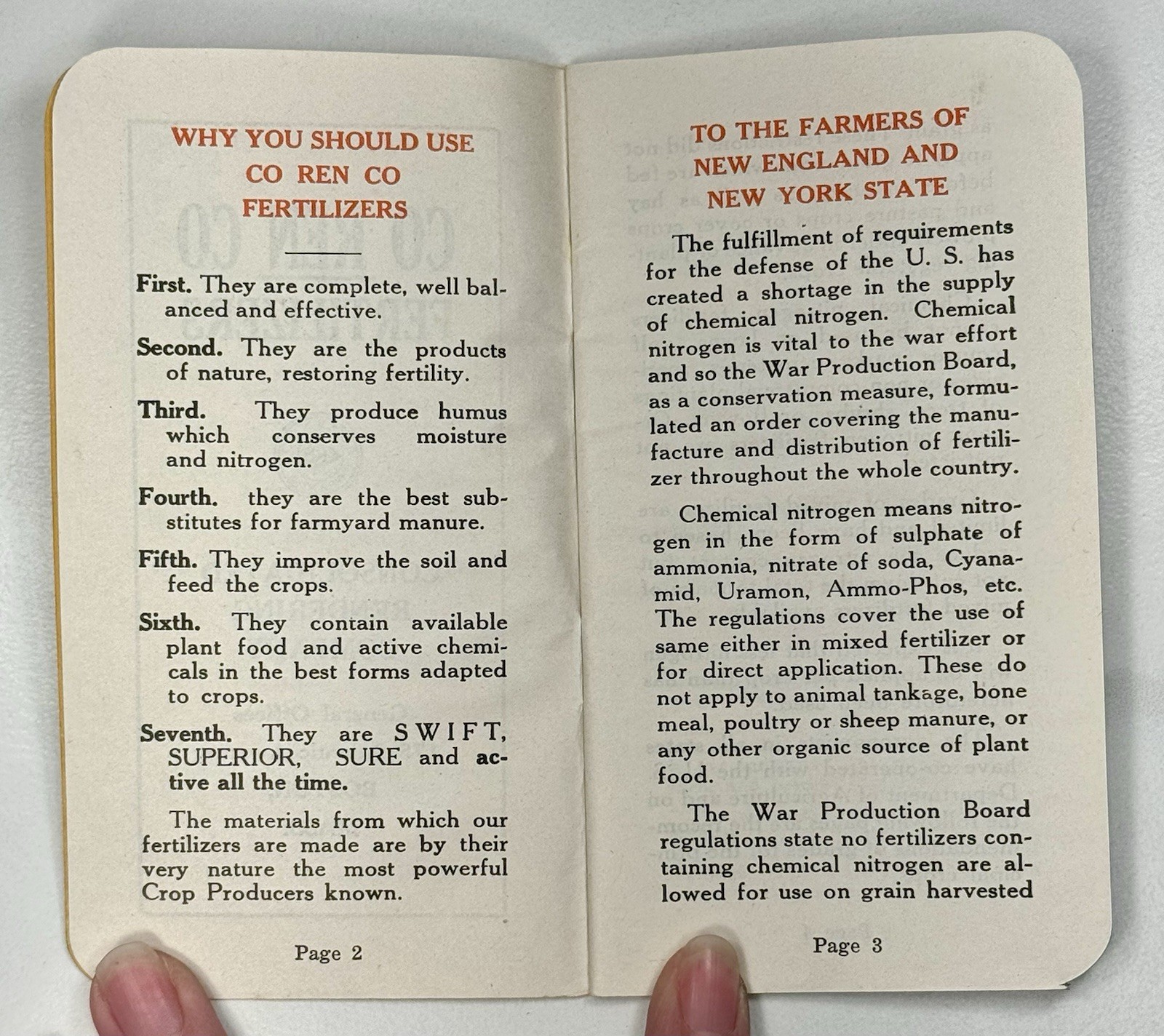1955 Corenco Fertilizer Memo Book With Calendar Notepad Booklet Massachusetts