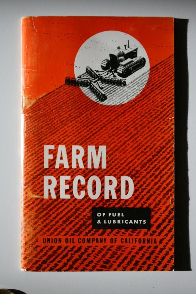Tractor Farm Advertising 1948 UNION OIL CO. Record Book Pocket Triton 76