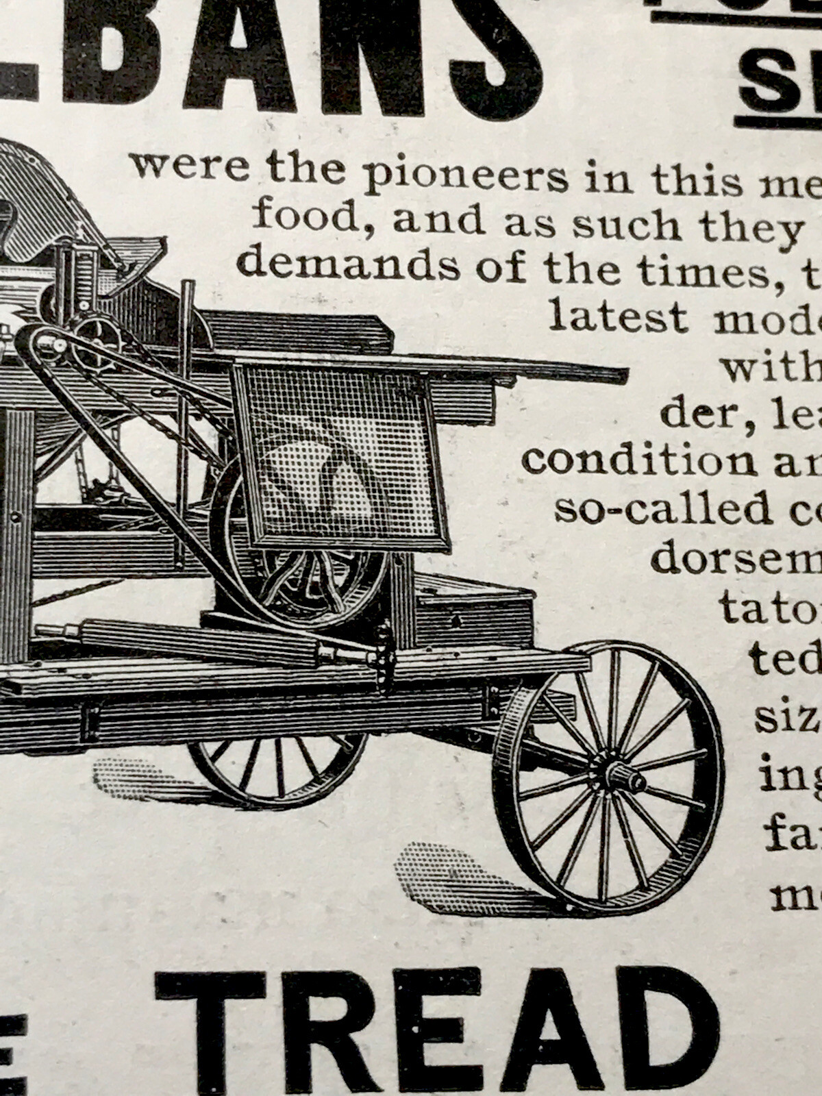 ORIGINAL 1897 St. Albans Fodder Shredder Farm Implement Advertising – Vermont