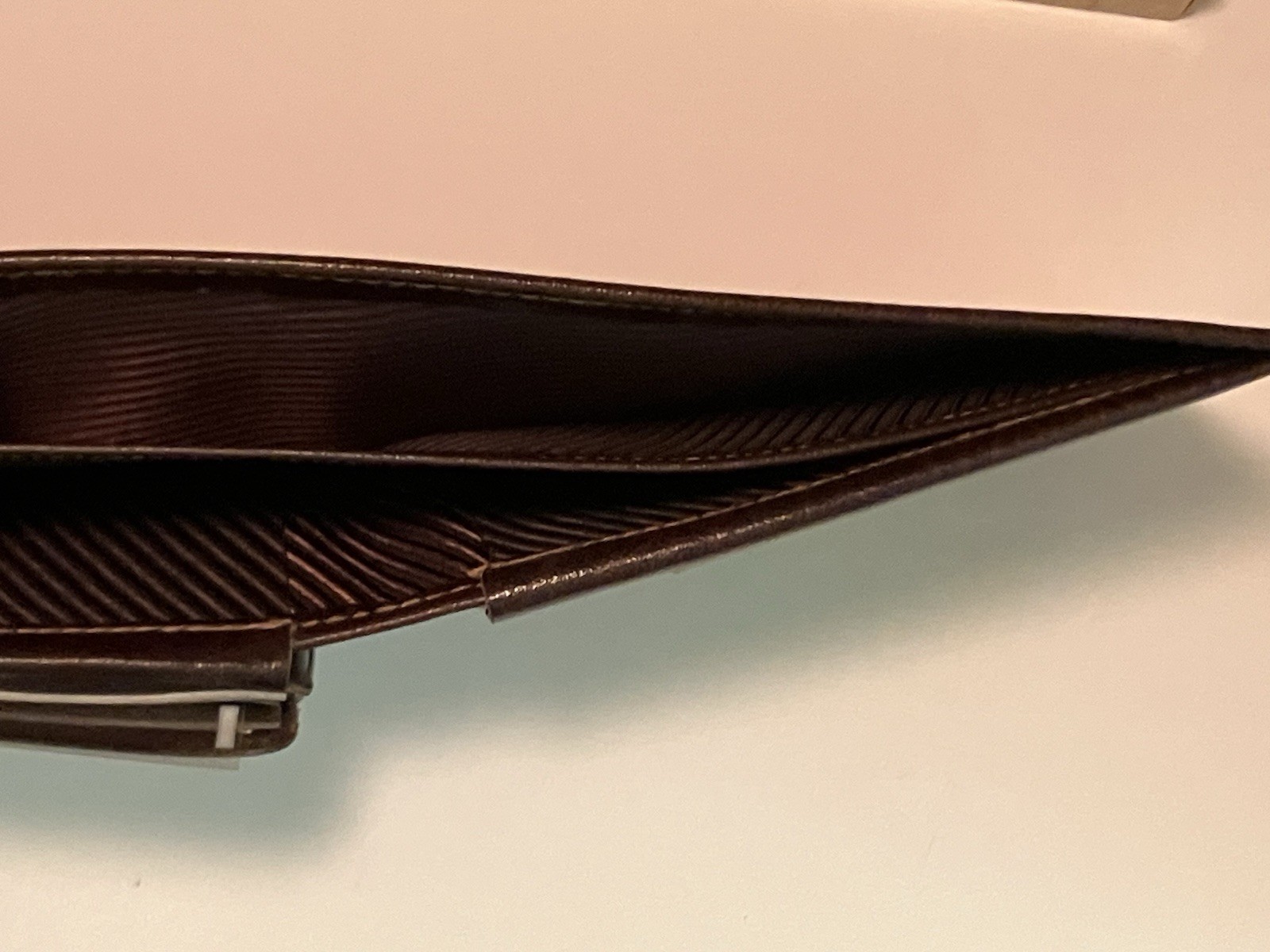 Vtg Water Buffalo Di Lido Monsanto Advertisement Leather Bi-Fold Wallet Brown