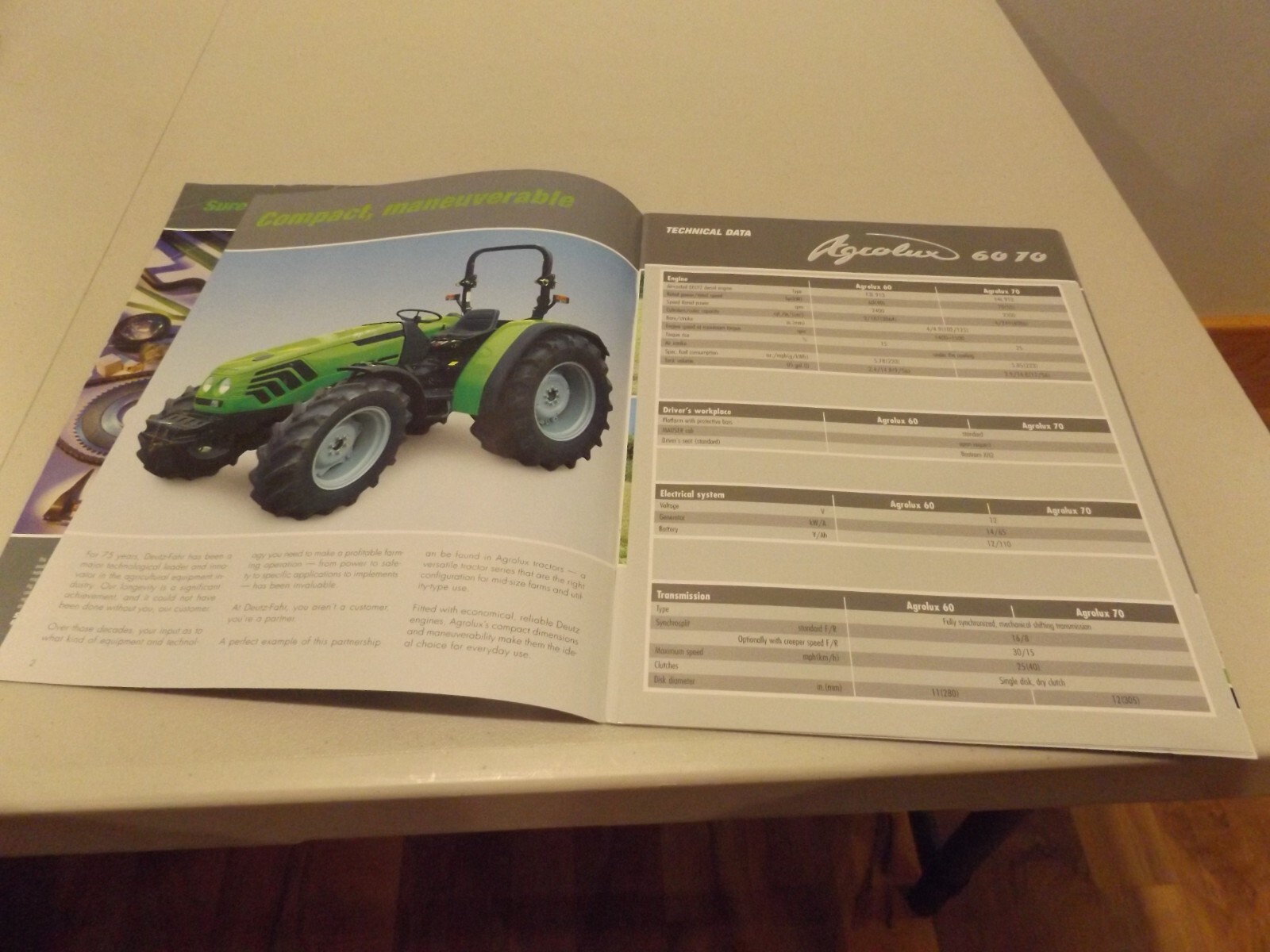 2-pc. DEUTZ FAHR AGCOKID 30 40 50, AGCOLUX 60 70, LIT #AGROKIDBR02 (01-05)