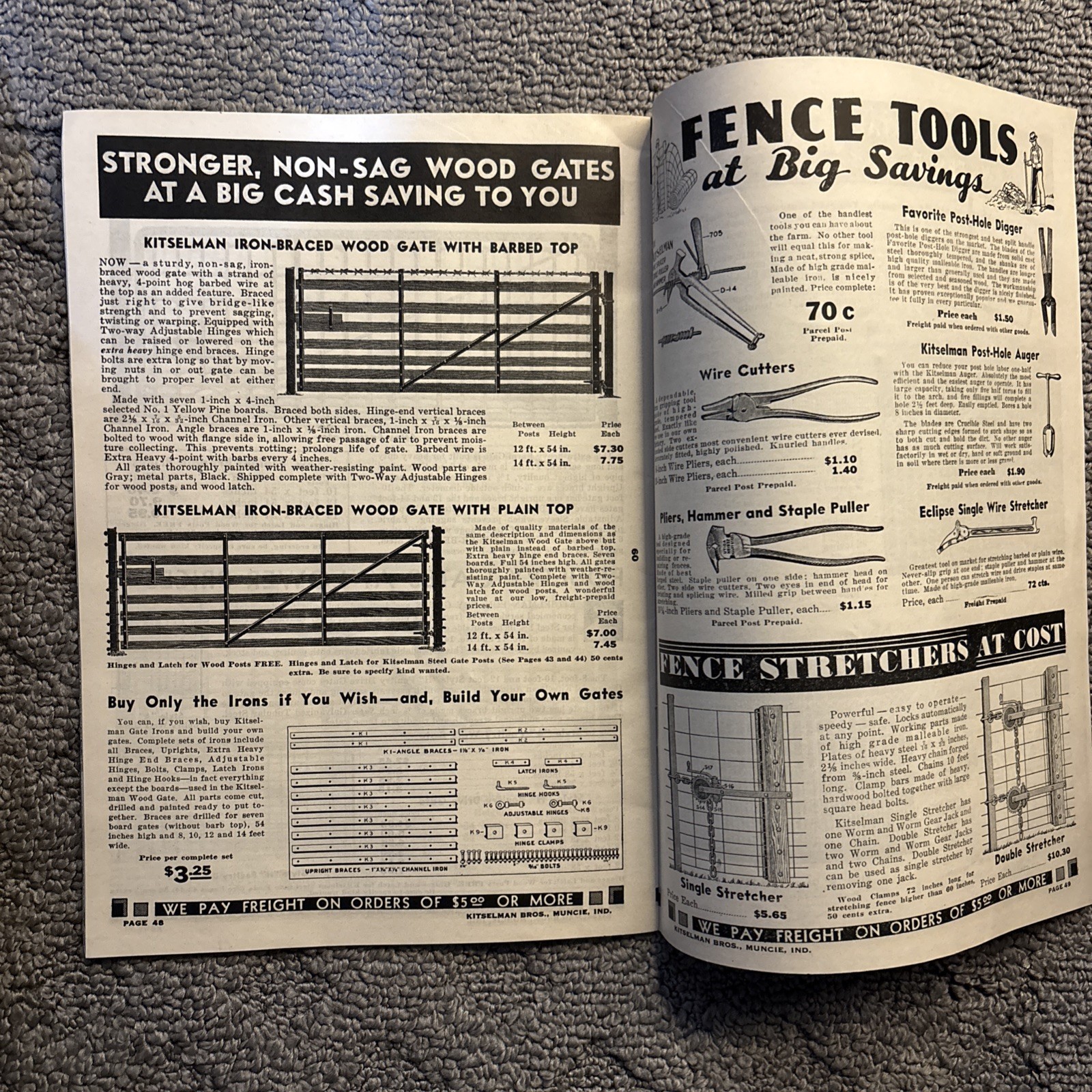 VINTAGE 1939 KITSELMAN FENCE CATALOG KITSELMAN BROTHERS MUNCIE, INDIANA