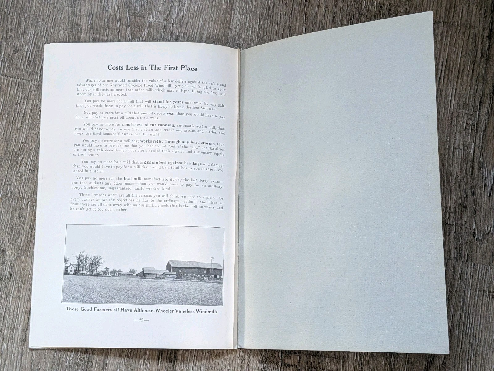 Advertising ALTHOUSE WHEELER WAUPUN Wisconsin Windmill Sales Brochure Catalog