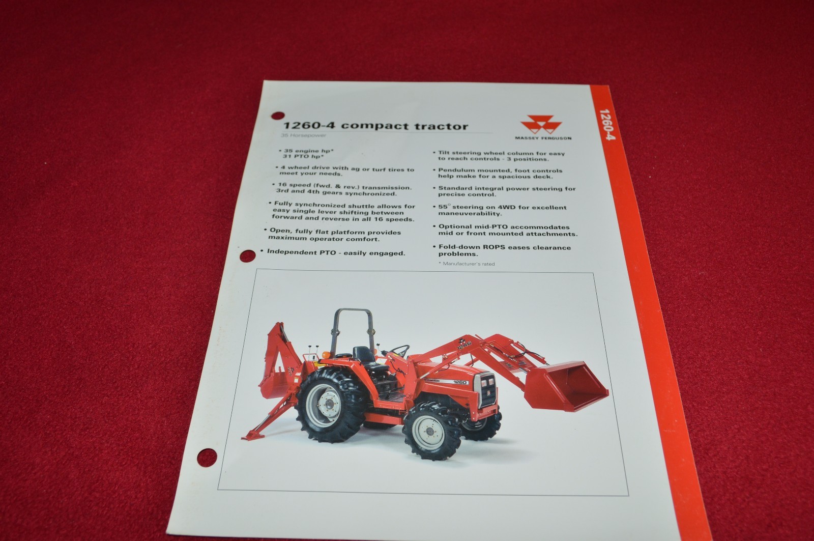 Massey Ferguson 1260 Tractor Dealers Brochure YABE14