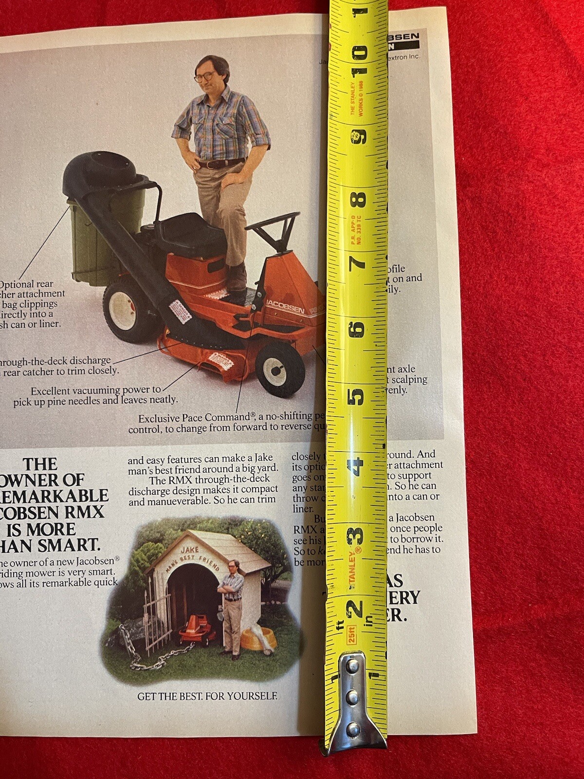 Vintage 1981 Jacobsen RMX Riding Lawn Mower Print Ad