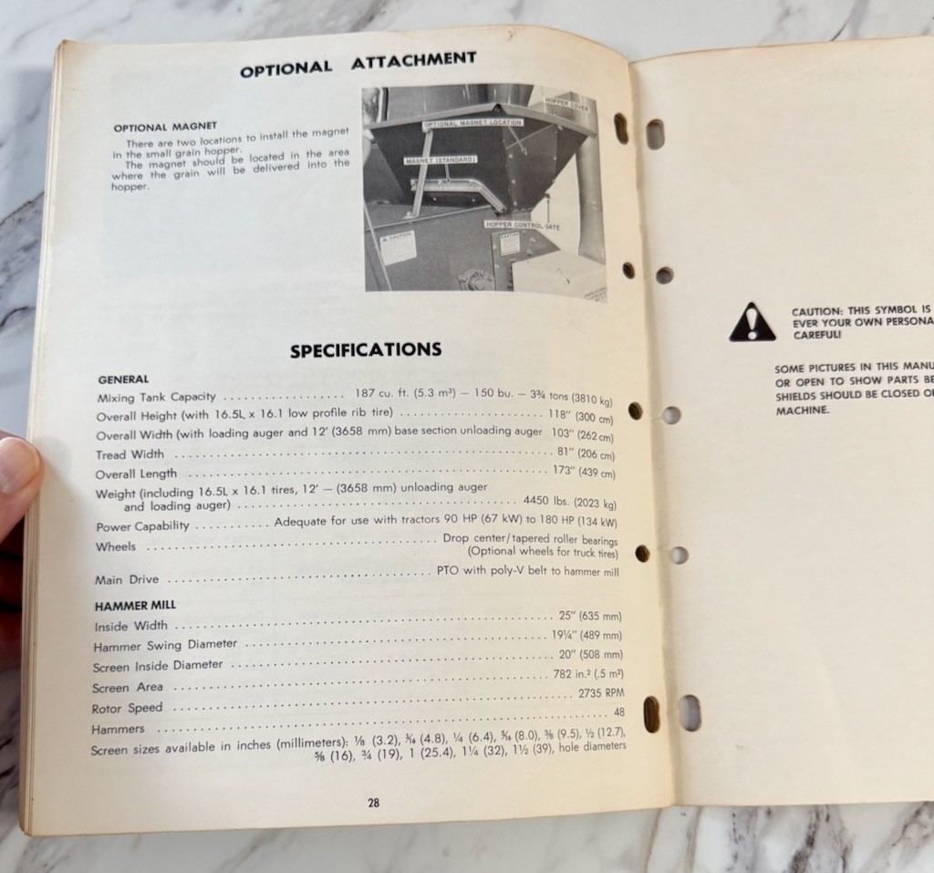 New Holland Owner&rsquo;s Operator&rsquo;s Manual 359 Grinder Mixer