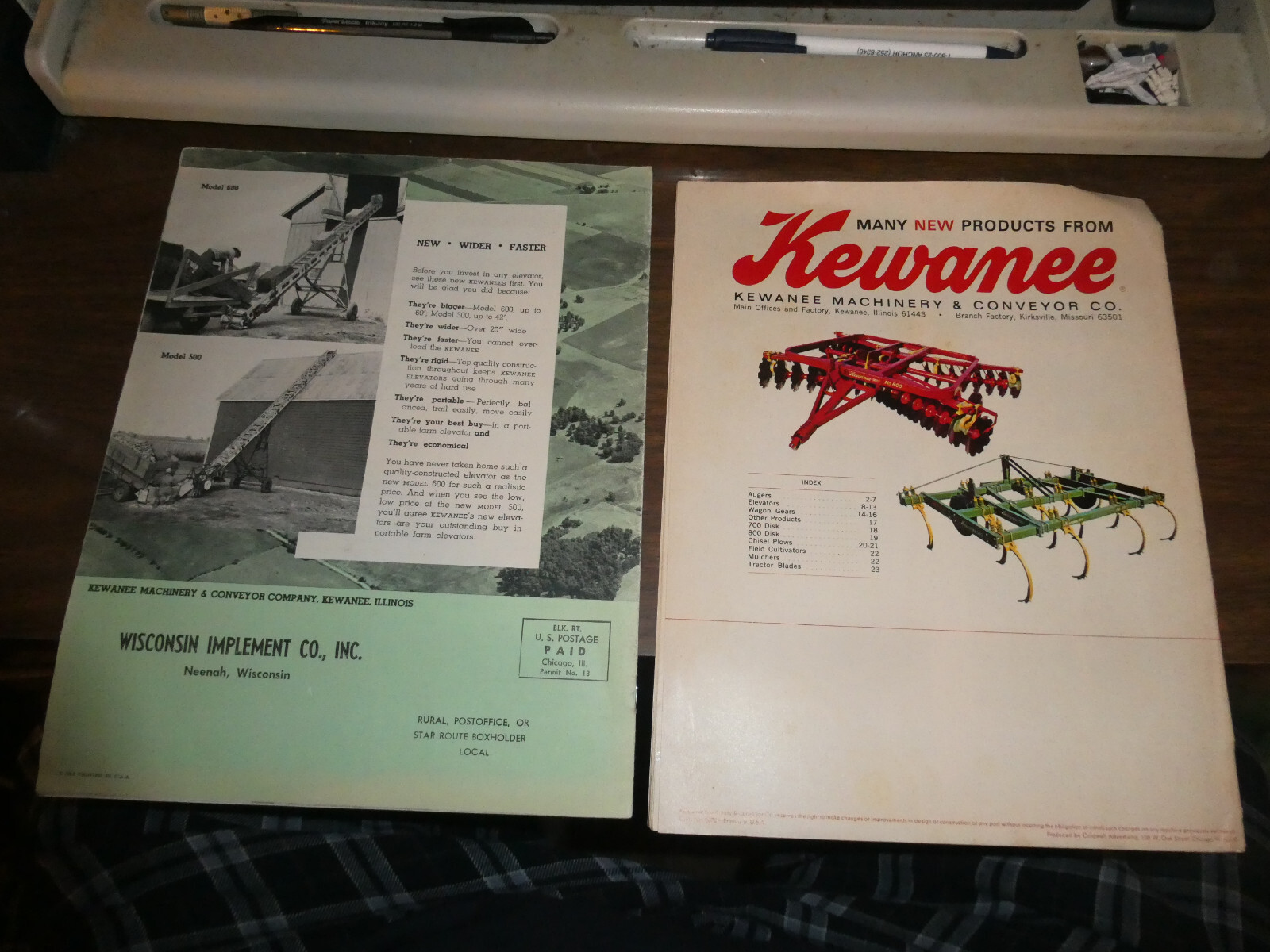 lot 2 Vintage Kewanee Brochure Ad Flyer Farm Equipment Farming Tractor