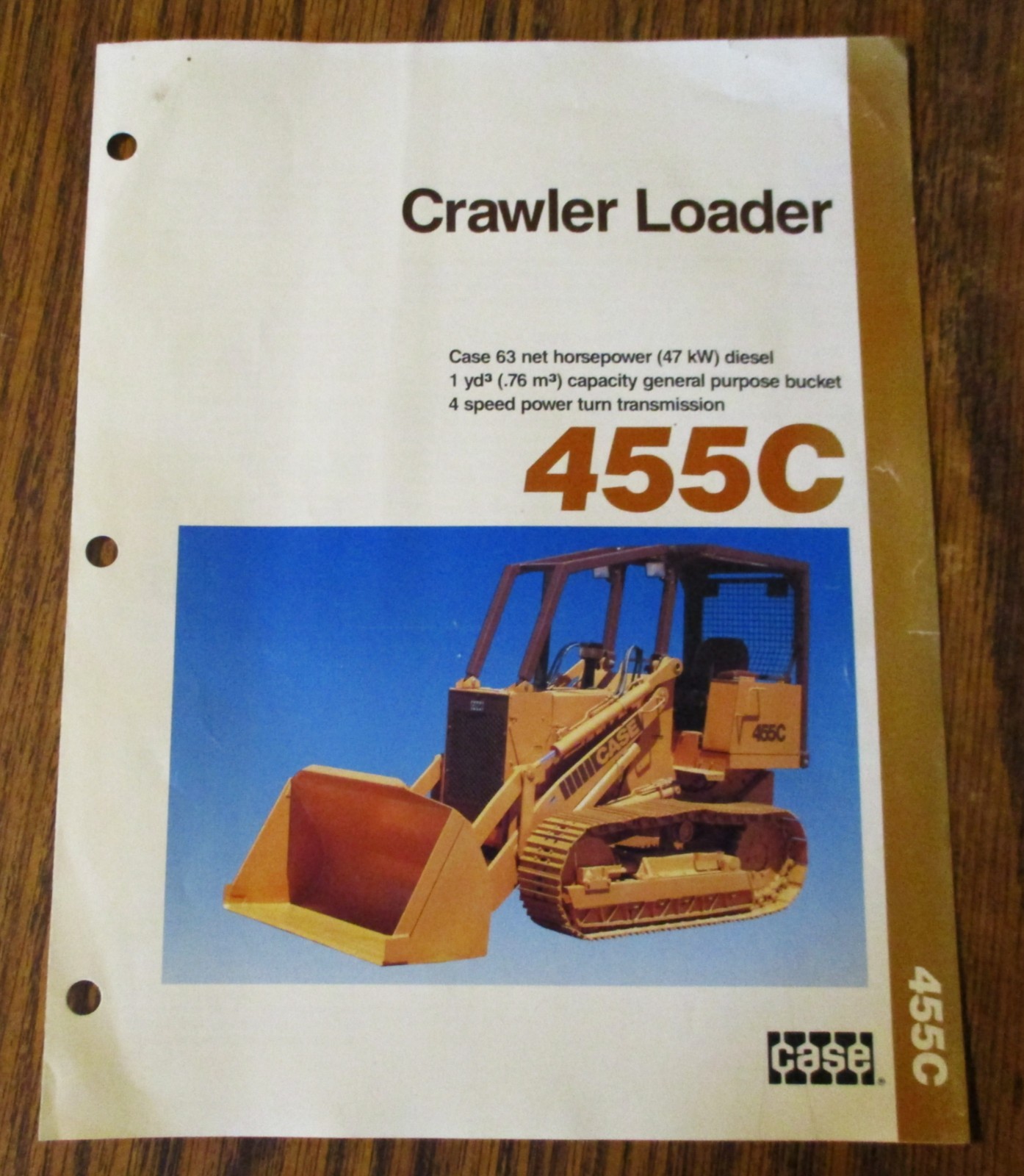 Case 455C Crawler Loader Sales Brochure Literature Ad UD32690 Dated 1990