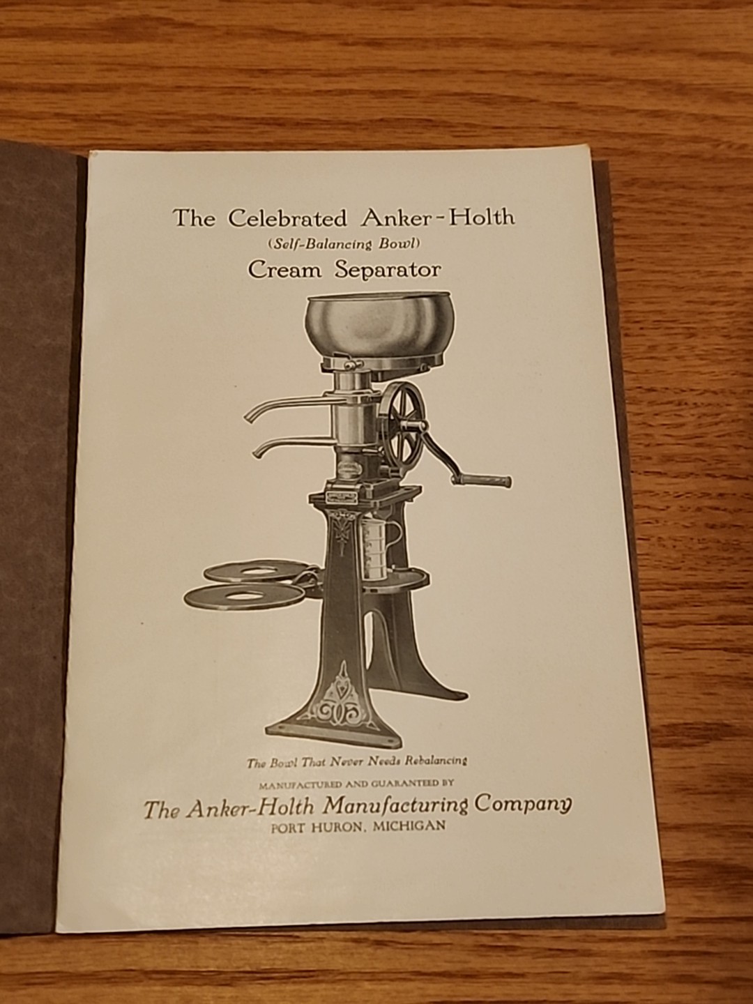 Anker Holth Cream Separator Catalog Port Huron MI