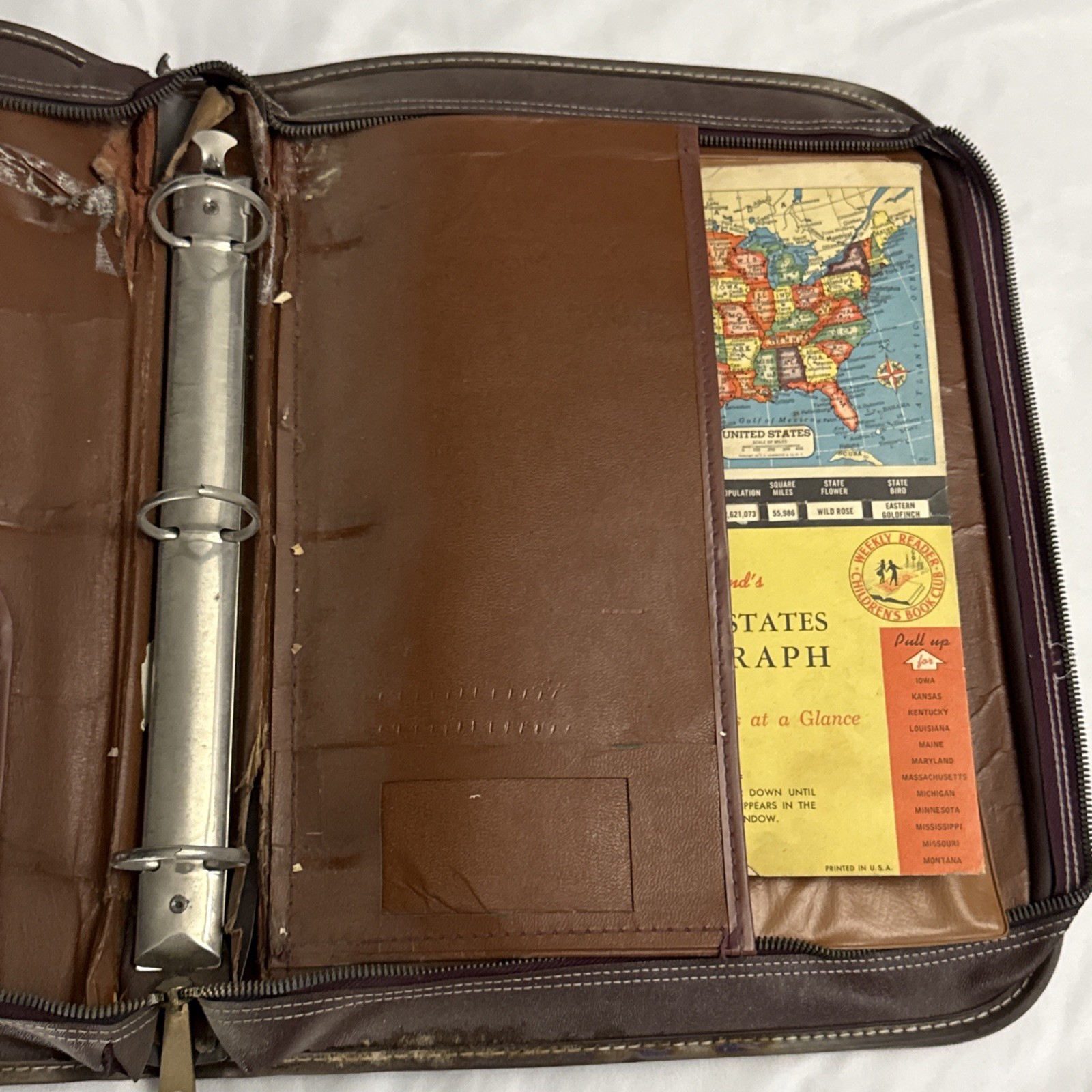 True Vintage Ringfolio National antique Leather secretary Business Binder USA
