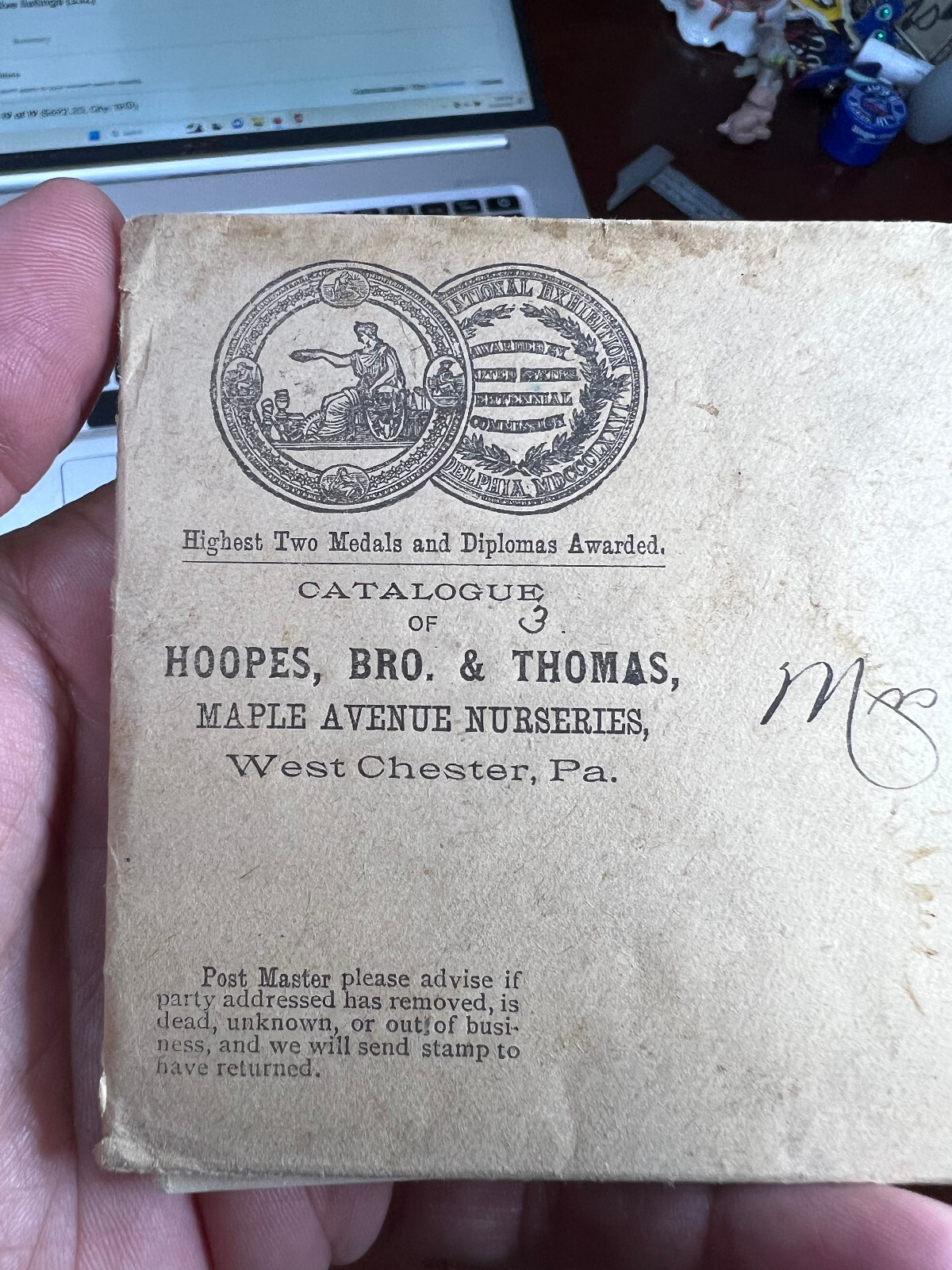 Hoopes Bro & Thomas Maple Ave Nurseries West Chester, Pa Catalogue & Envelope