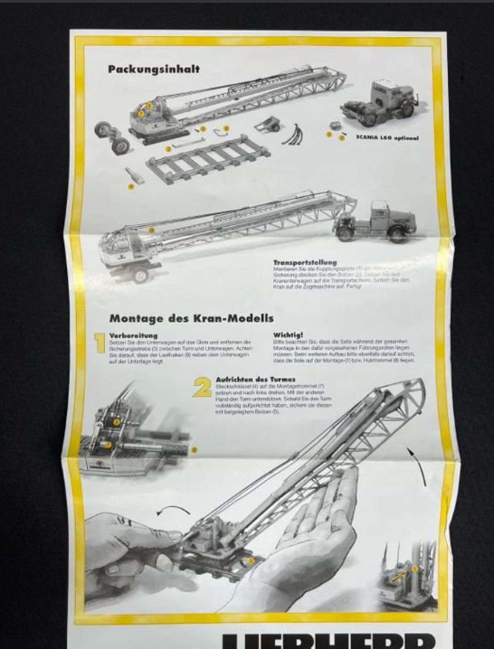 NZG Liebherr Rohrmastkran Form 6 Model Crane, with Original Box