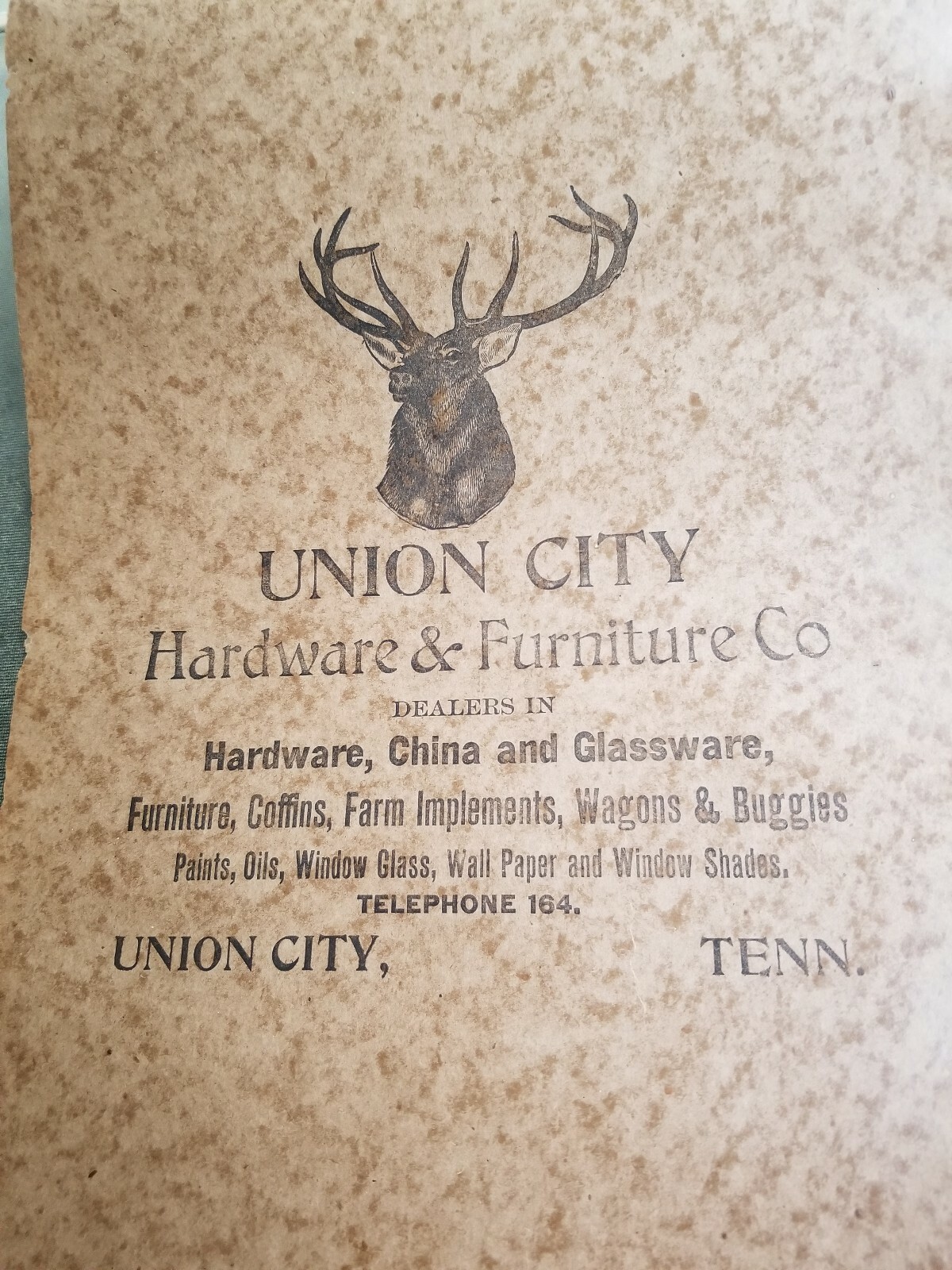 General Store advertising Poster Union City Tennessee Coffins Hardware Implement