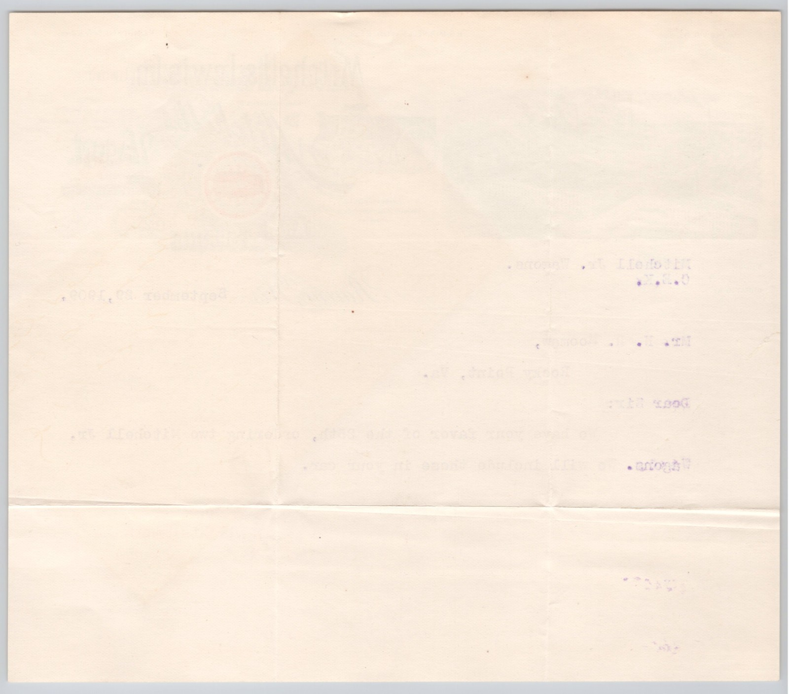 1909 Mitchell & Lewis Wagon Manufacturer Racine WI Illustrated Letterhead BH1-10