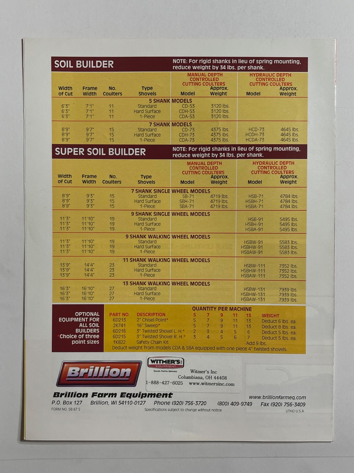 Brillion Soil Builder & Super Soil Builder Sales Brochure *Showroom Dealer Item*