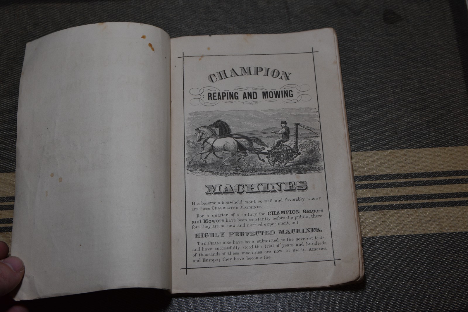 1878 CHAMPION Reaping Mowing MACHINES Farming Implements CATALOGUE Original