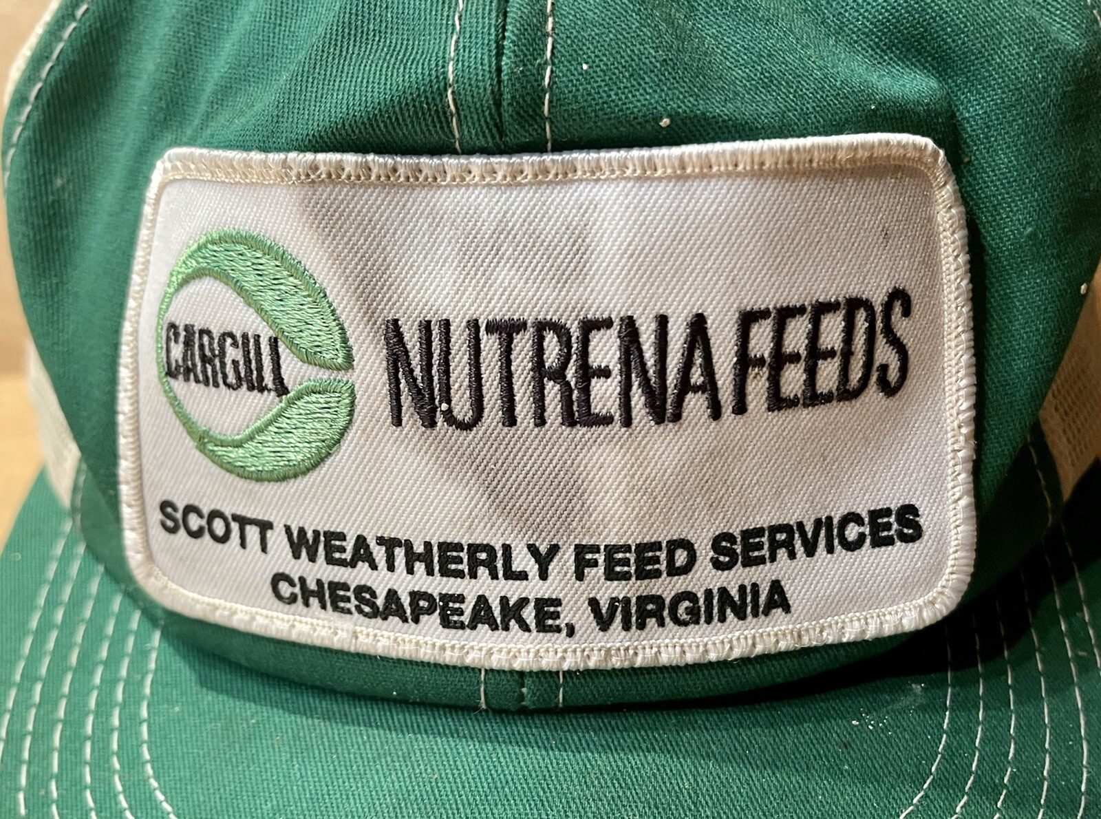 1970s 1980s CHESAPEAKE, VA, SCOTT WEATHERLY NUTRENA FEEDS TRUCKER BASEBALL CAP