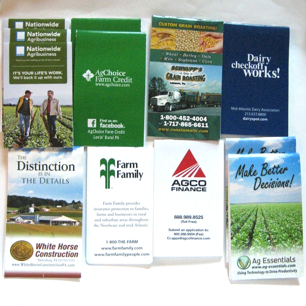 Lot of 12 Agricultural Note Pads Pocket Size Advertising Various Farm Services