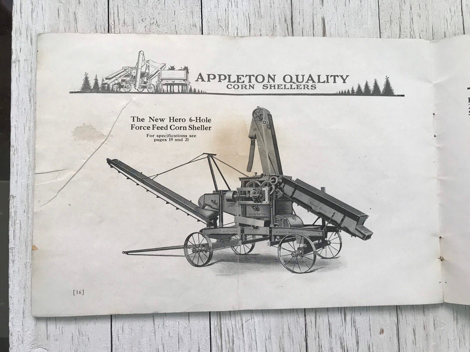 Early 1900&rsquo;s Appleton Corn Sheller Catalog New Hero 2-Hole Sheller