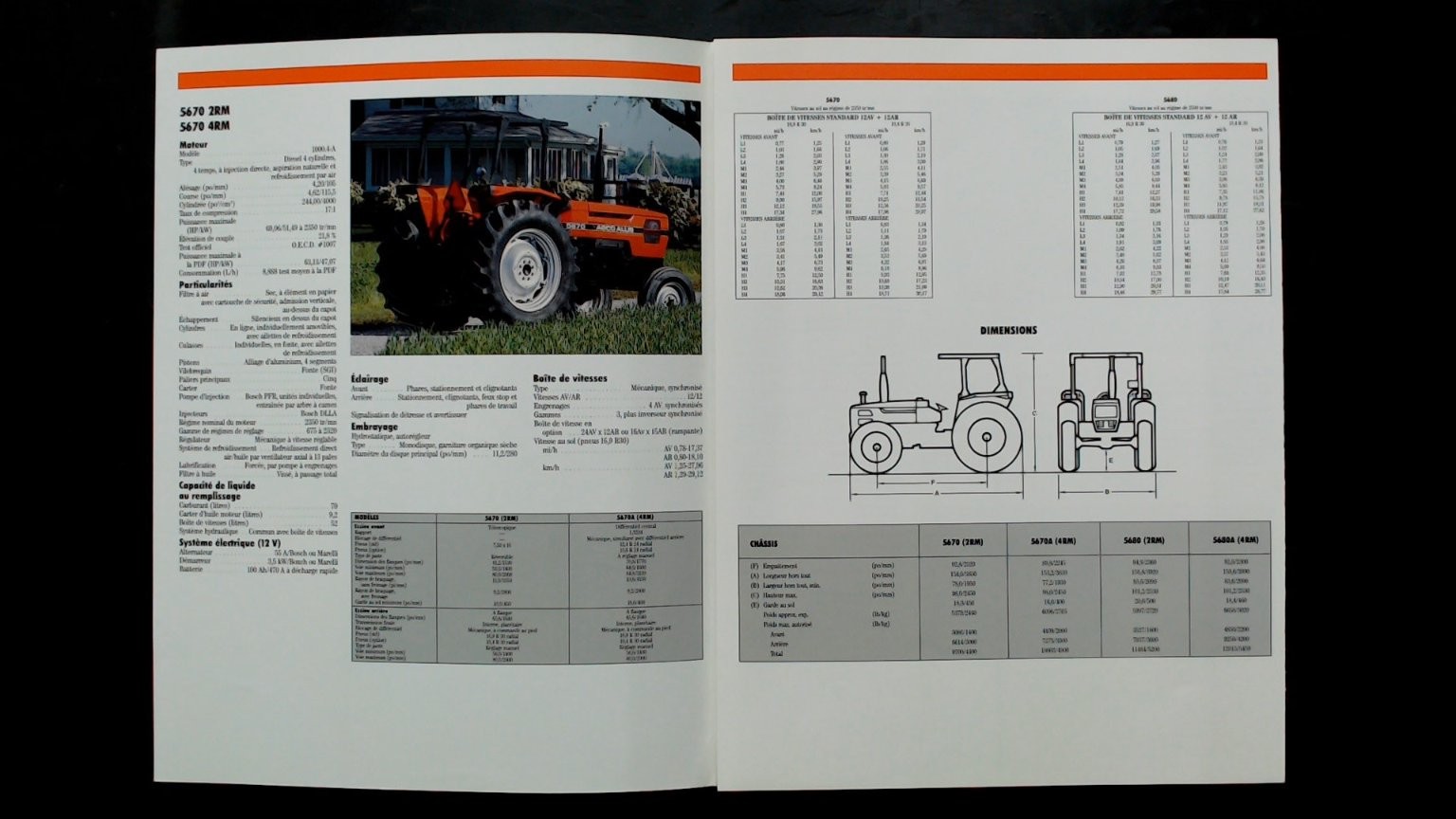 Deutz-Allis Série 5600 Tractor Brochure French Agriculture Vintage
