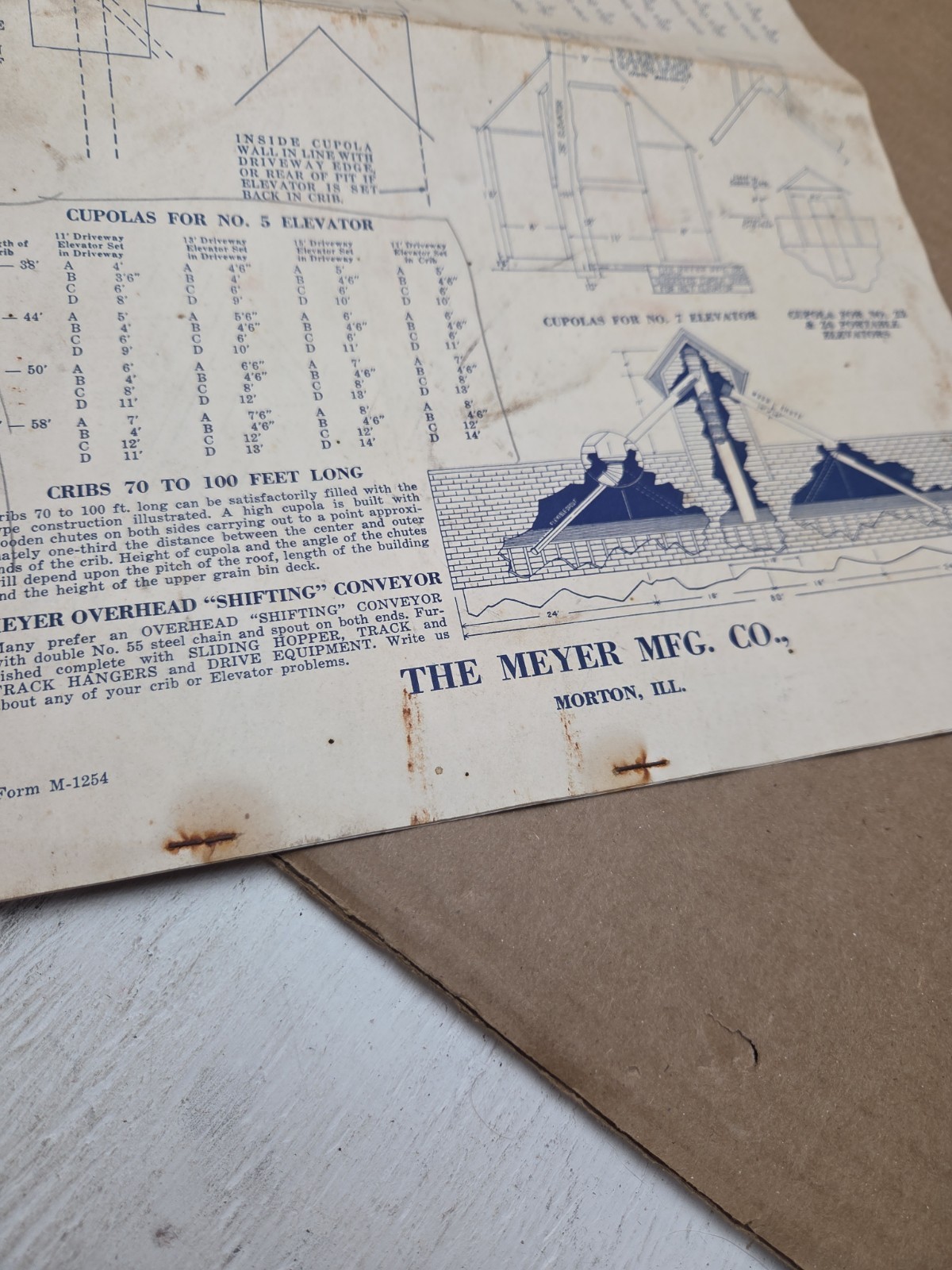 Vintage The Meyer MFG Co Morton IL Crib & Granary Plans Advertising Farm Barn