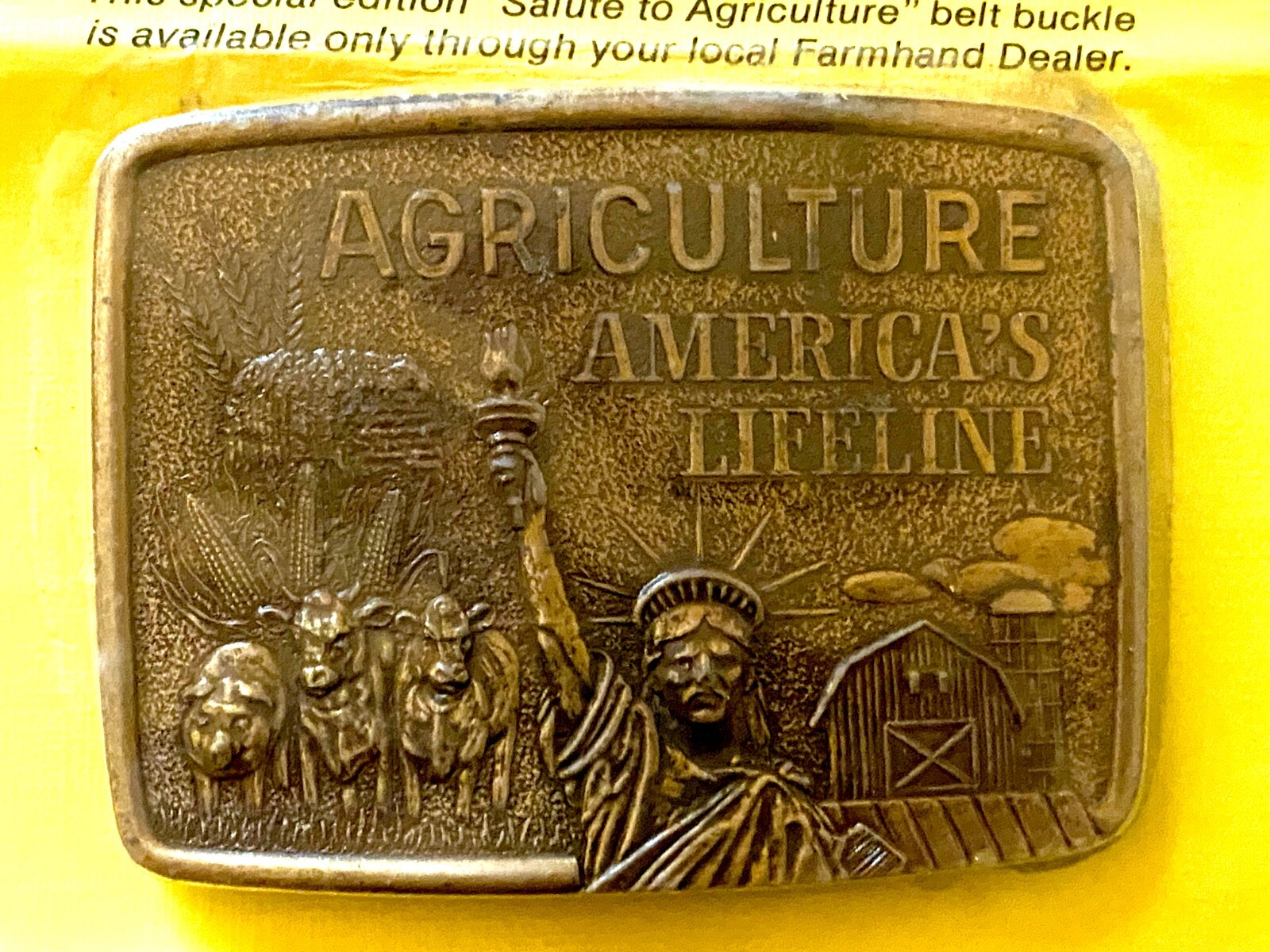1979 Limited Edition « Salute to Agriculture » Brass Belt Buckle New in Package