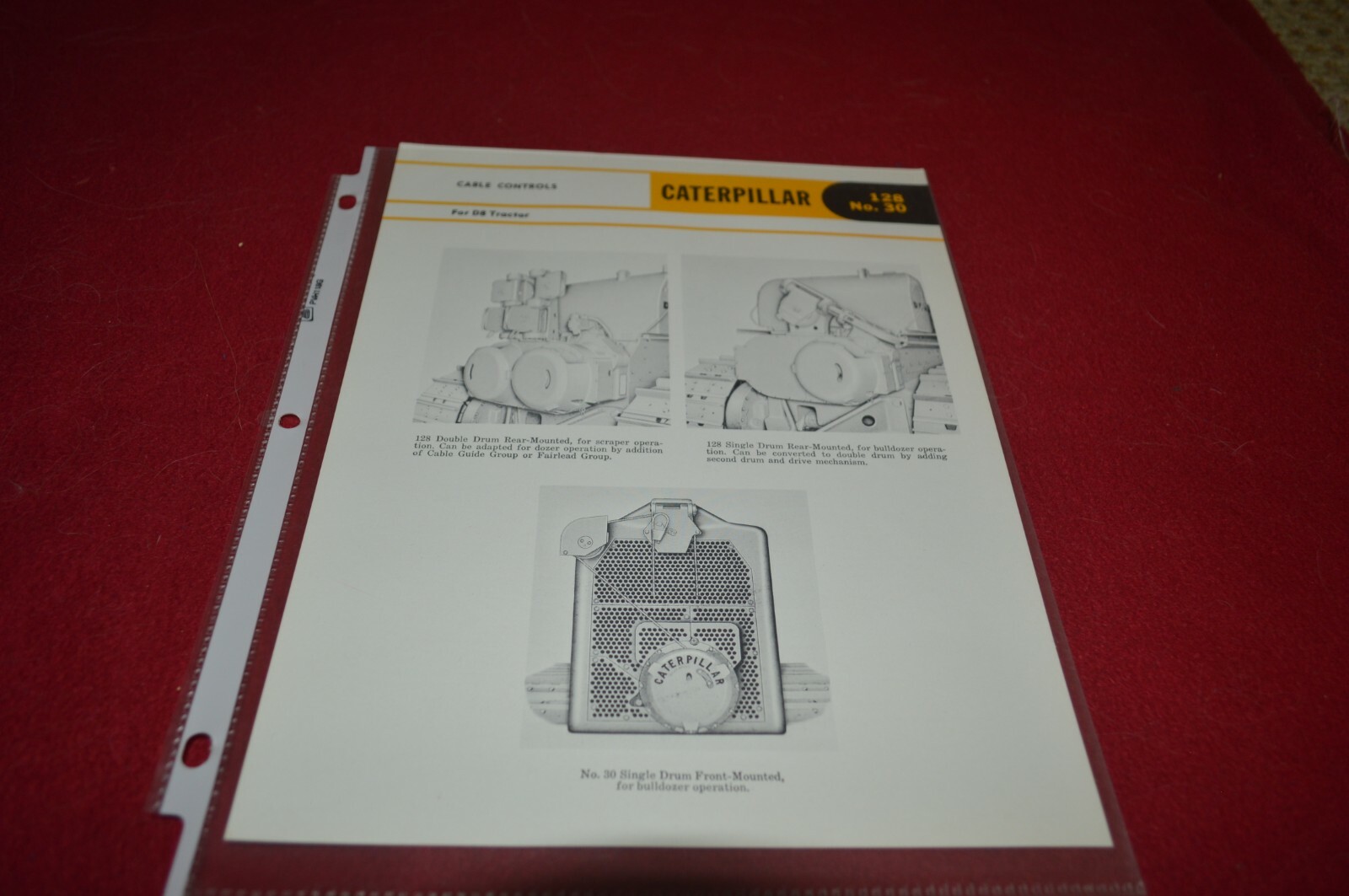 Caterpillar 128 30 Cable Controls For 1961 Dealer&rsquo;s Brochure AMIL16