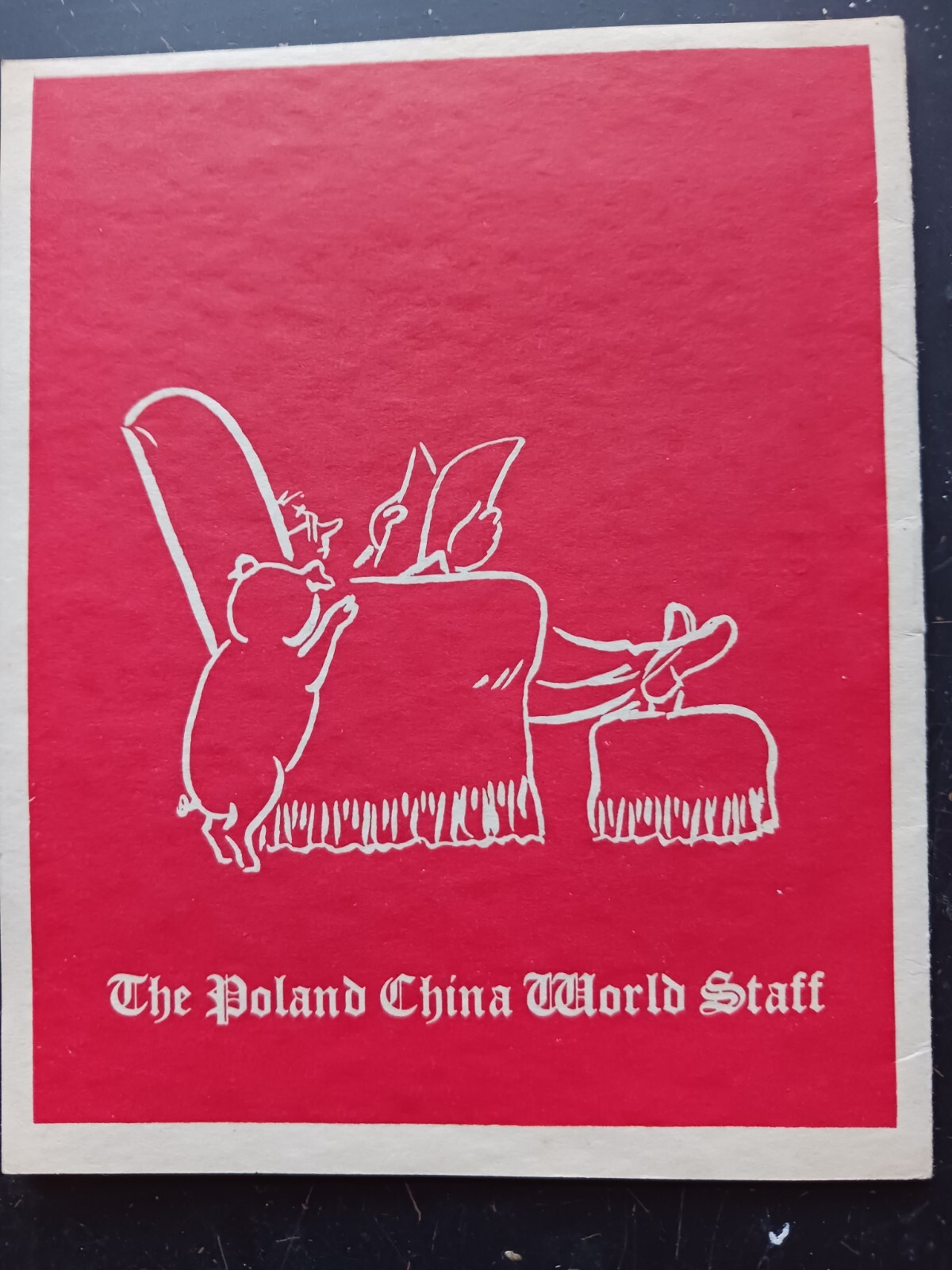 VINTAGE Christmas Card/ Booklet POLAND-CHINA World Staff