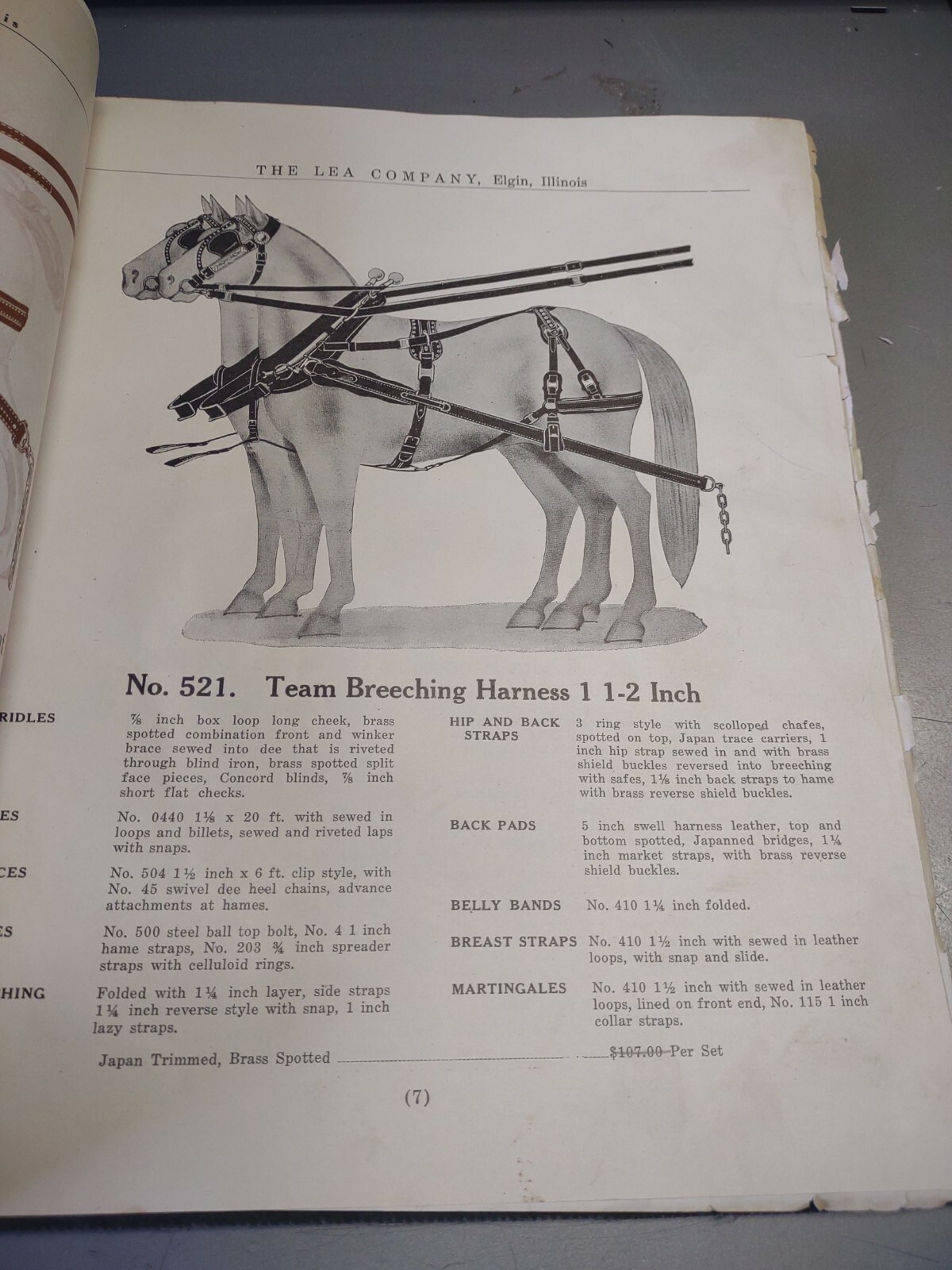 The lea Company Manufacturers Harness and Horse Collars Elgin Ill. 1928 catalog