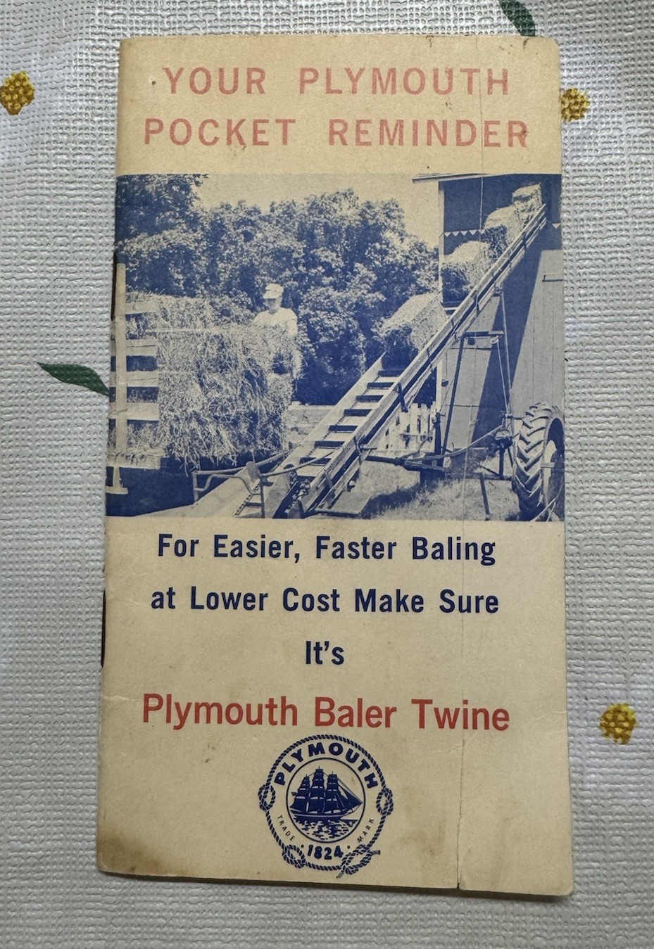 Vintage Plymouth Red Top Baler Twine Farm Advert Pocket Guide Book, Welland Ont.