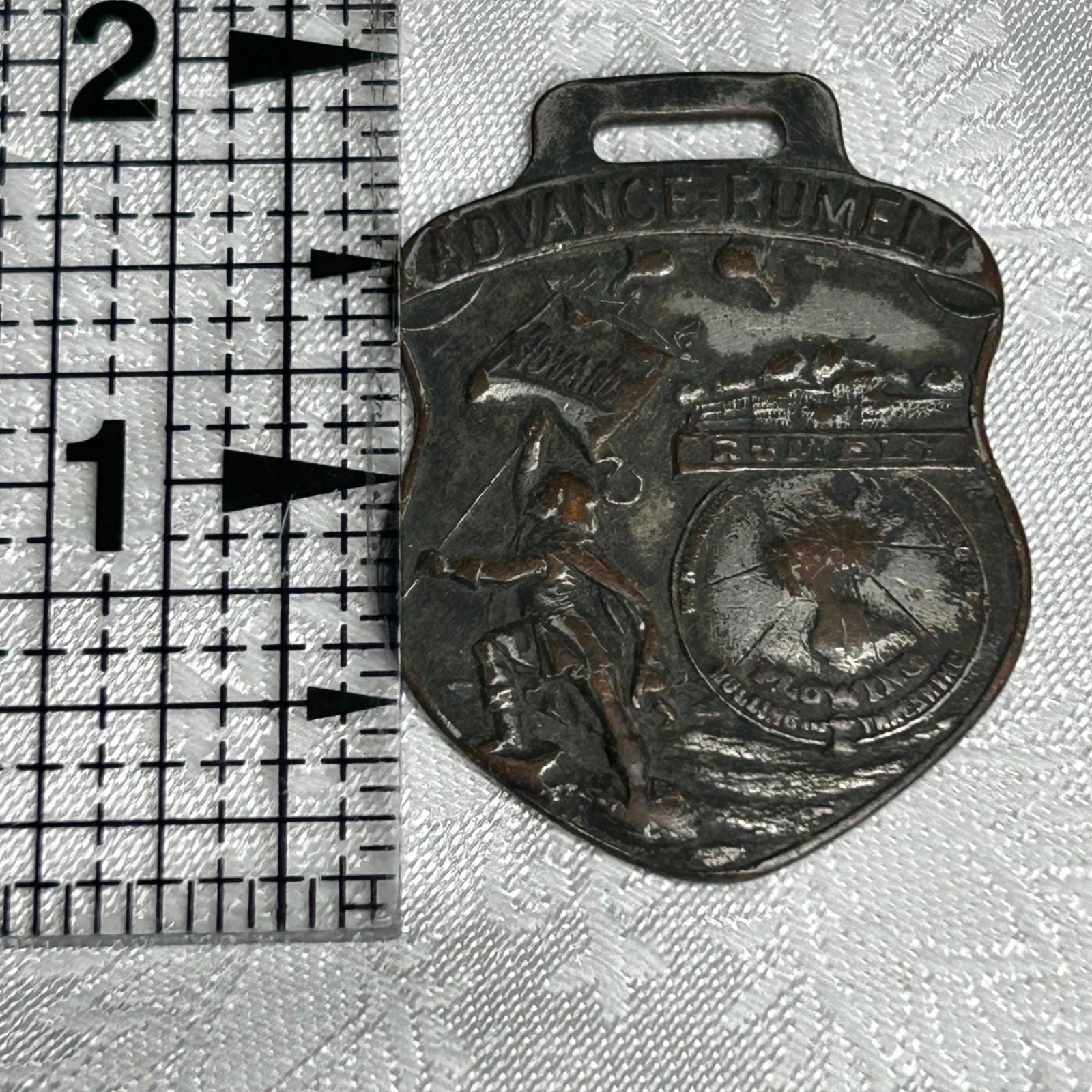 Advance Rumely Oil Pull Tractor Kerosene Burner Tag Emblem La Porte Indiana