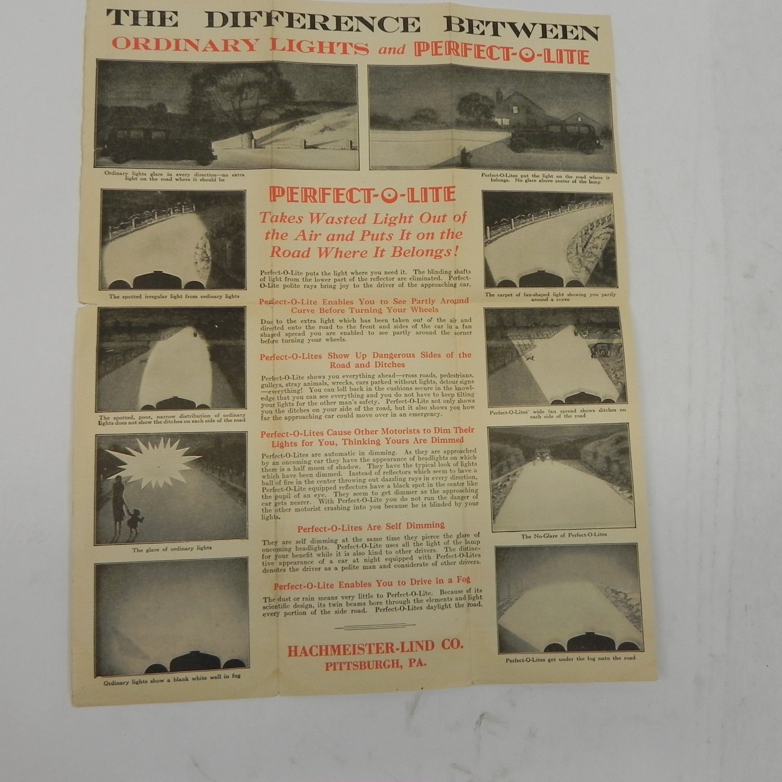 VINTAGE 1930S PERFECTO LITE SALES BROCHURE MAILOUT JOBBER DEALERSHIP AD