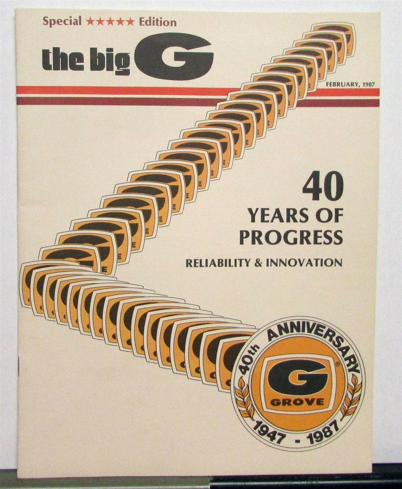 1987 Grove The Big G 40 Year Progress Construction Sales Brochure