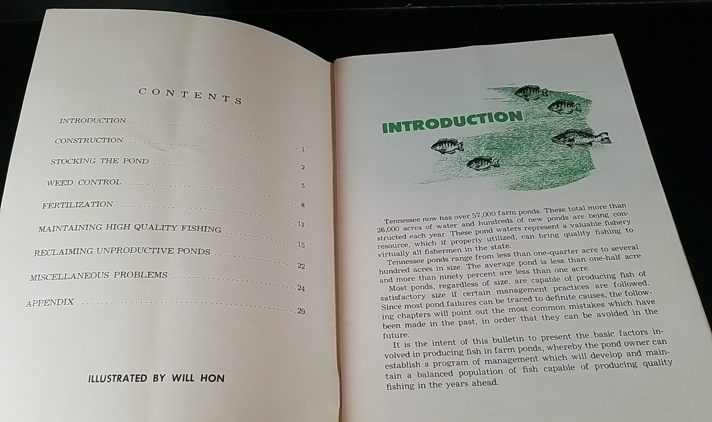 1961 The Management of Tennessee Farm Ponds Booklet Game & Fish Commission