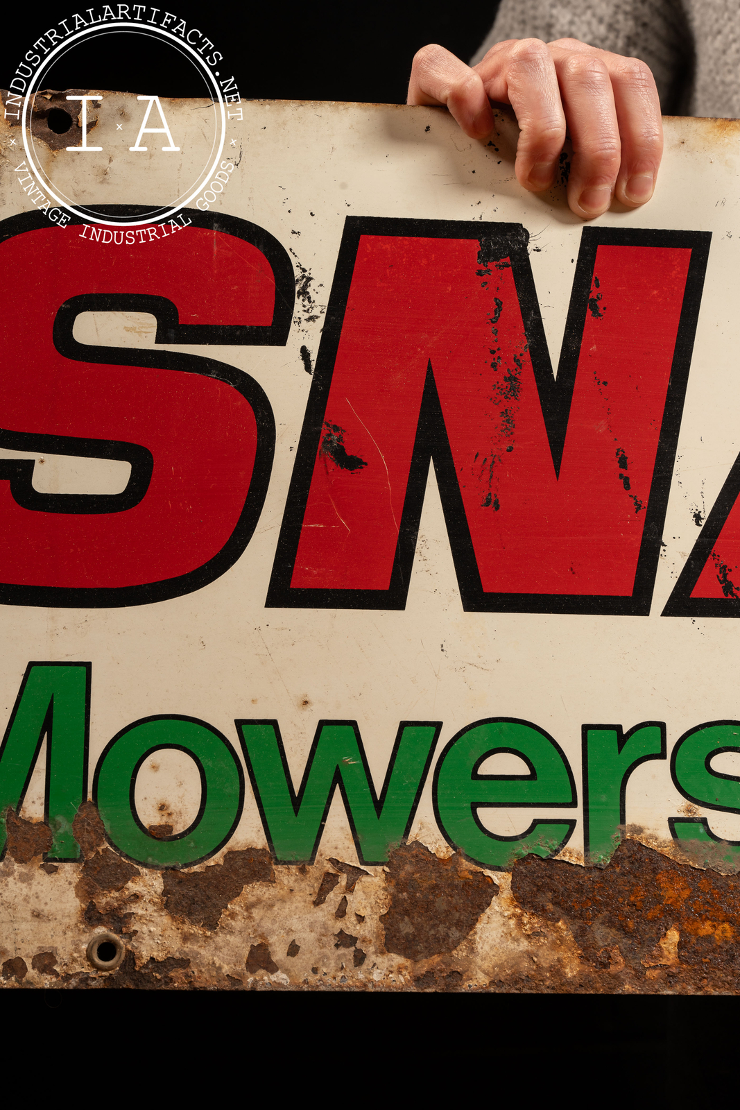 Vintage Lawn Care Double Sided Tin Advertising Sign