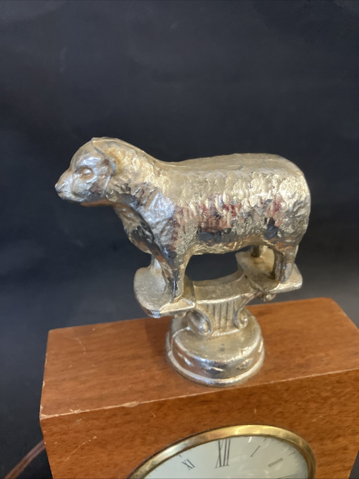Vintage Sheep Trophy Clock Topper 1980s Colonial Acres Farm Thurman Shropshire