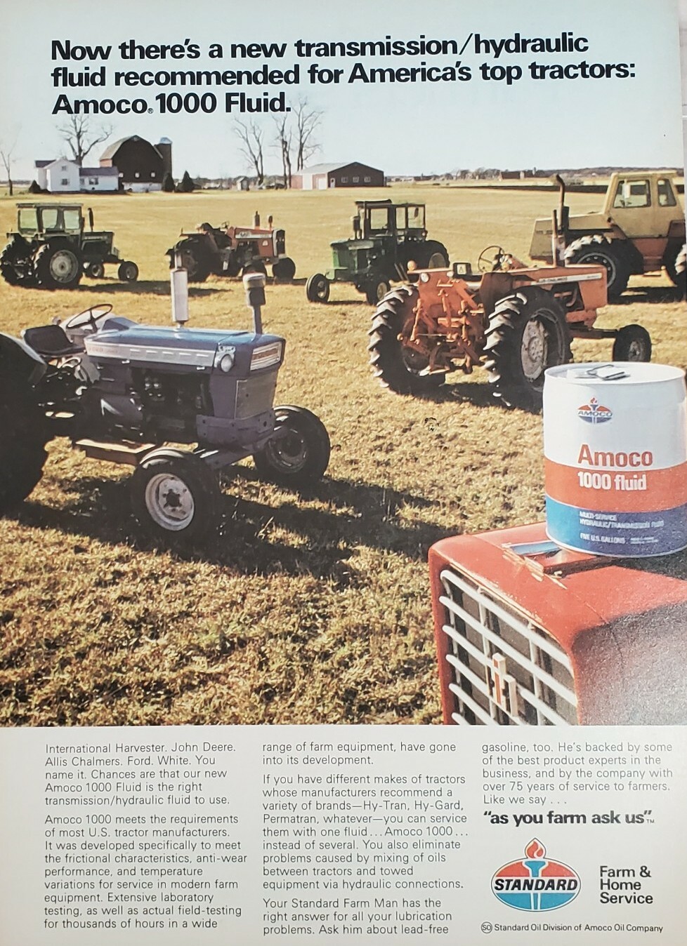 Original 1975 Advertisement Ad Standard Oil Transmission America&rsquo;s Tractors