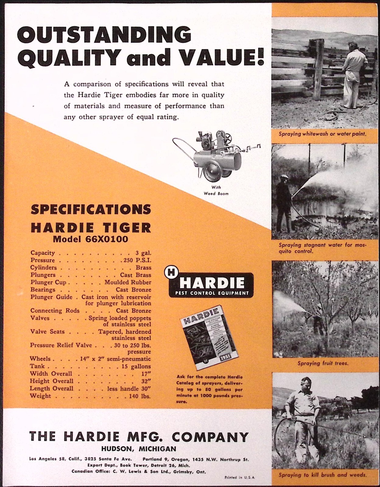 1954 Hardie Tiger Sprayer Brochure Dependable Sprayers Hardie Mfg Co Hudson MI