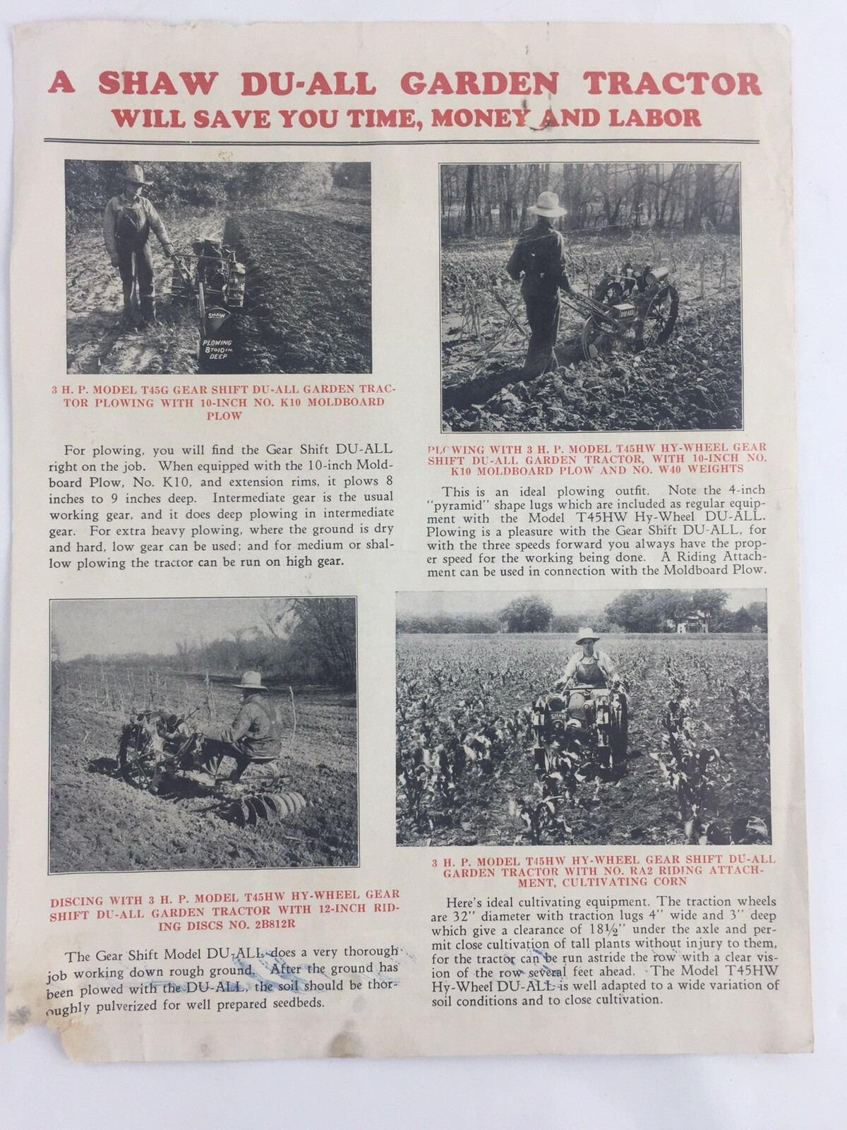1933 Shaw Manufacturing Co Signed Advertising Brochure Converting Model T Ford
