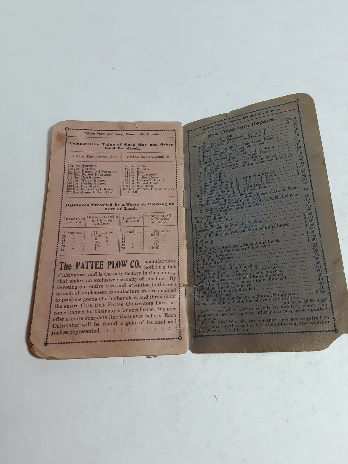 The Pattee Plow Company New Departure 2 Horse Walking Cultivator Brochure