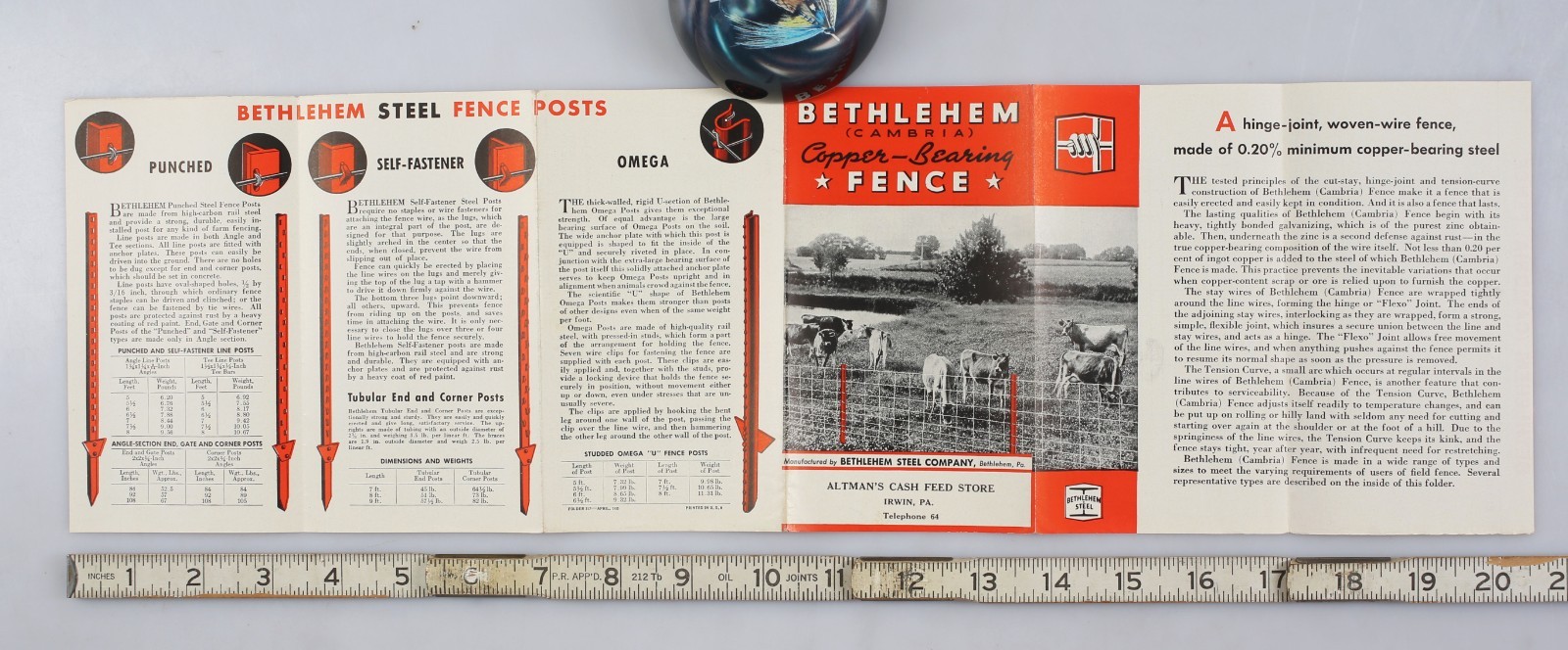 Vintage 1935 Bethlehem Cambria Copper Bearing Fence Brochure Steel Co.